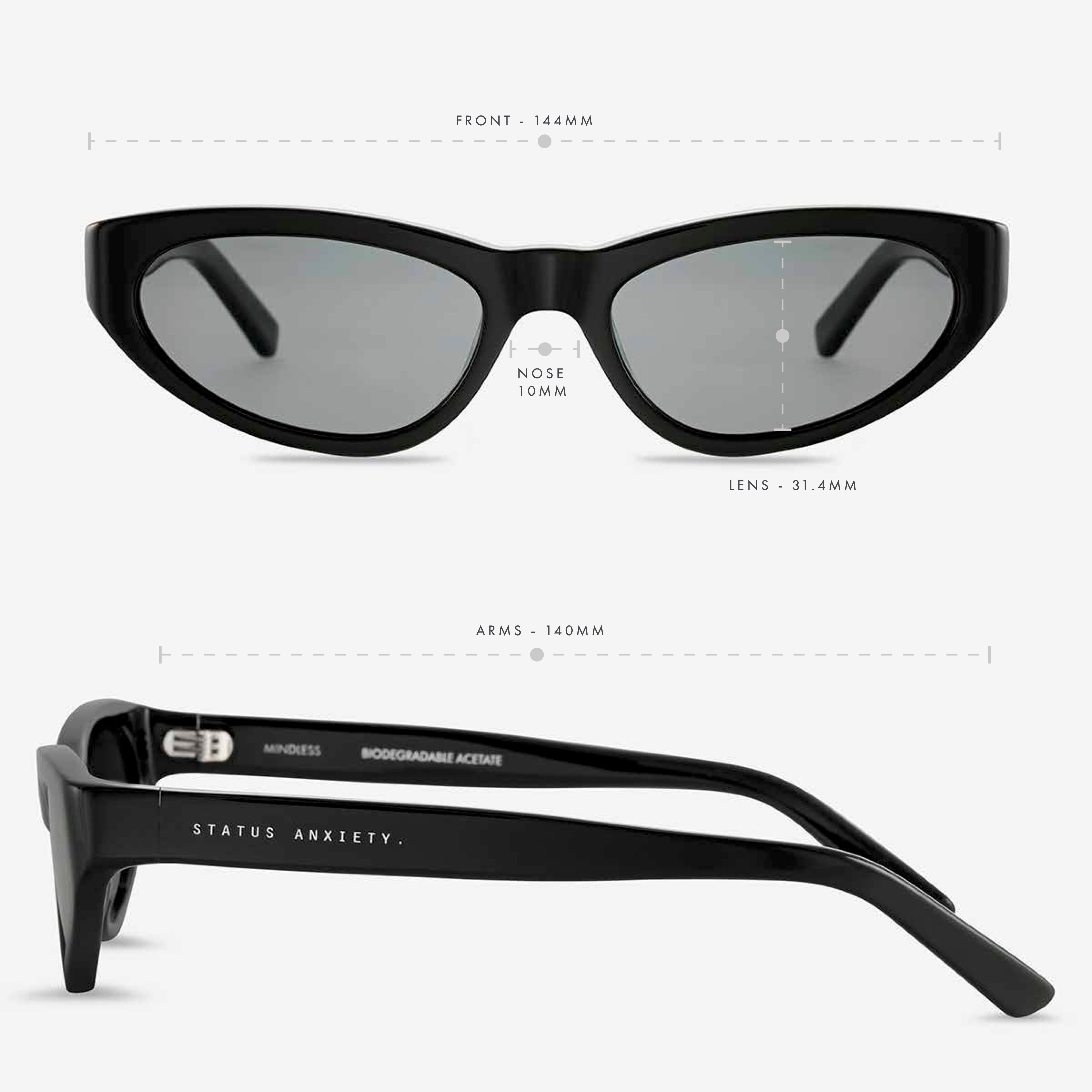 Mindless Sunglasses for Men & Women - Classic Black UV Protection Shades for Outdoor Activities, Driving, and Beach Vacations