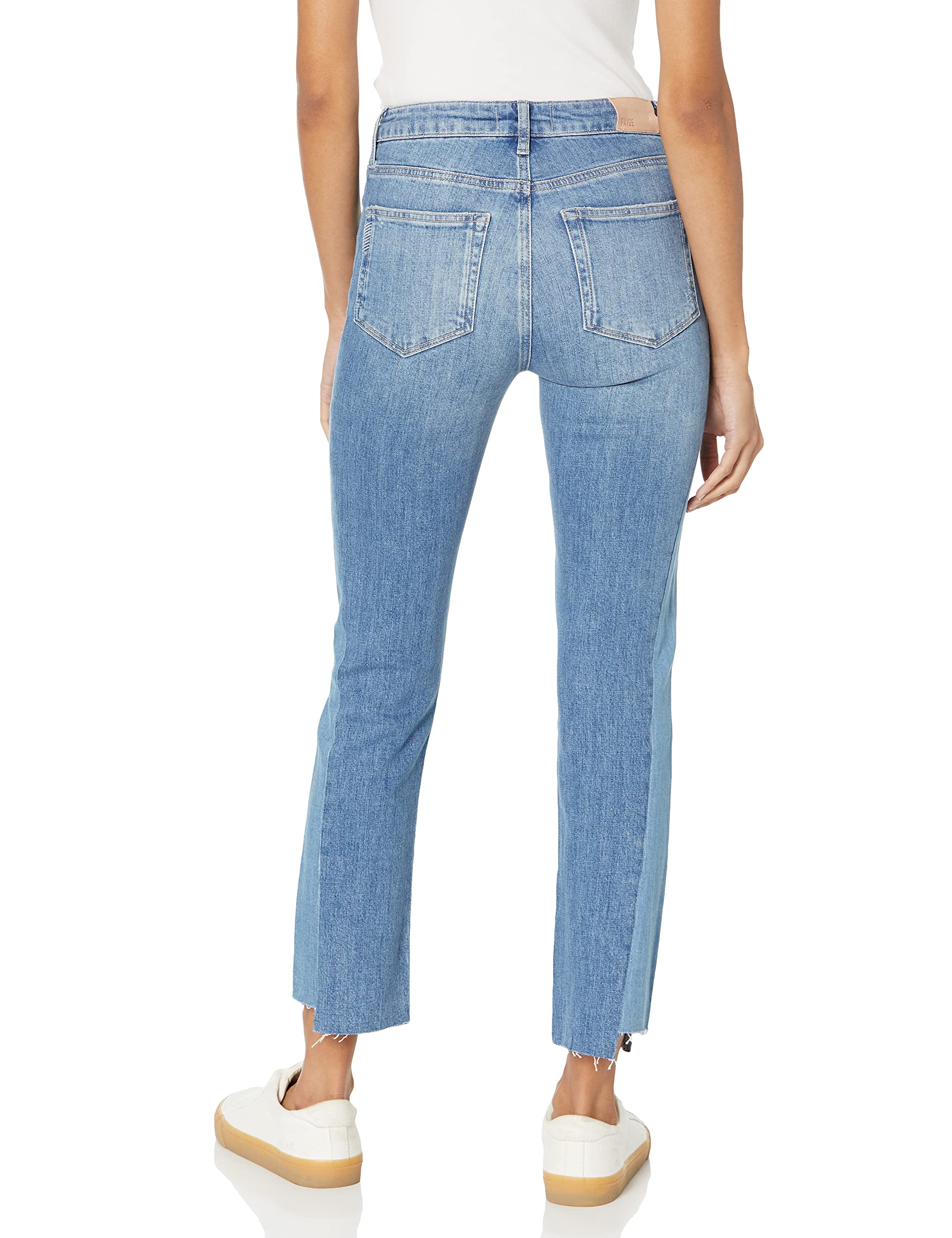 PAIGE Women's Cindy High Rise Straight Ankle Jeans - Distressed Alette Wash | Comfortable Stretch Denim for Casual Wear & Everyday Outfits