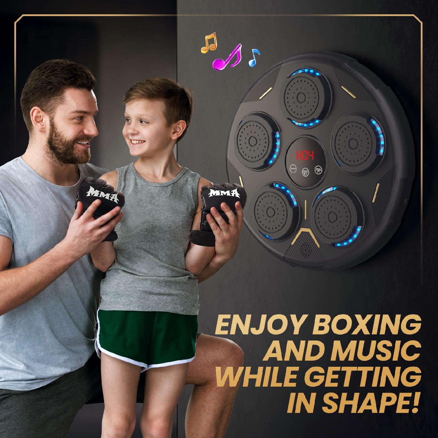 Best Music Boxing Machine EE - Portable Bluetooth Punching Bag with LED Lights for Home & Gym Workouts - Perfect for Fitness, Stress Relief & Fun Family Activities