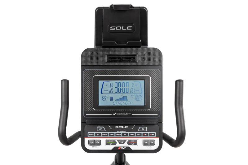 SOLE R92 Recumbent Exercise Bike for Home Gym - Magnetic Resistance, LCD Display, Comfortable Seat - Perfect for Low-Impact Cardio Workouts & Physical Therapy