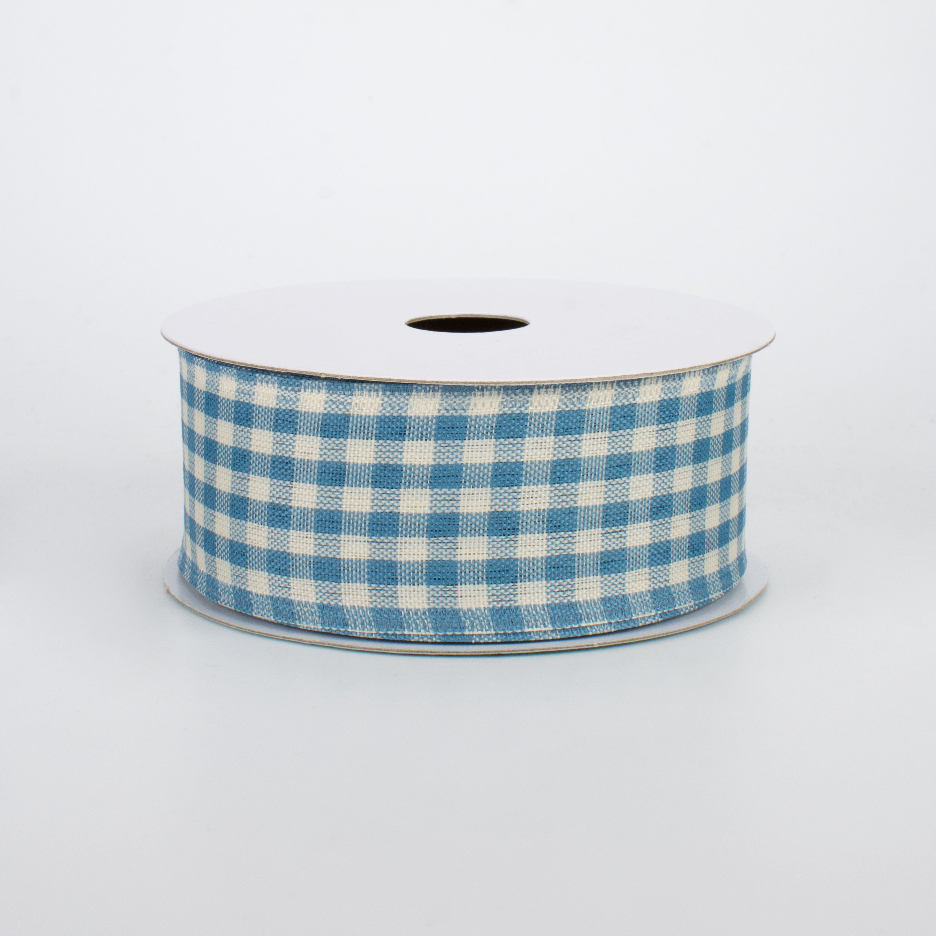 1.5 Inch Primitive Gingham Check Ribbon - Farmhouse Blue & Ivory Cotton Craft Ribbon (10 Yards) for DIY Wrapping, Gift Bows, Home Decor and Rustic Wedding Decorations