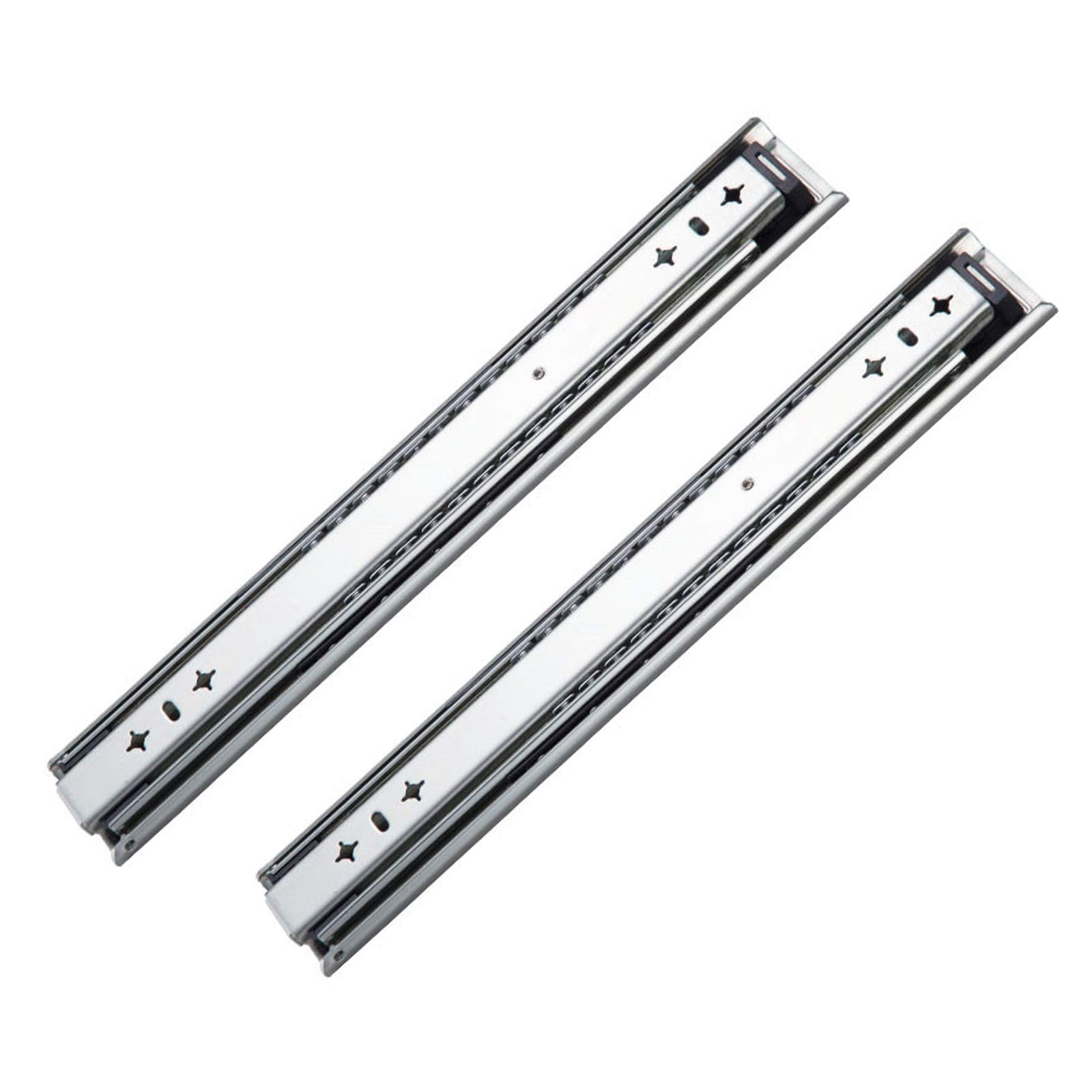 1 Pair Heavy Duty Ball Bearing Drawer Slides - 3-Section Full Extension Side Mount Runners with 120kg Load Capacity (44in/1100mm) - Perfect for Toolboxes, Industrial Cabinets, Vehicle Storage & Stair Shoe Organizers