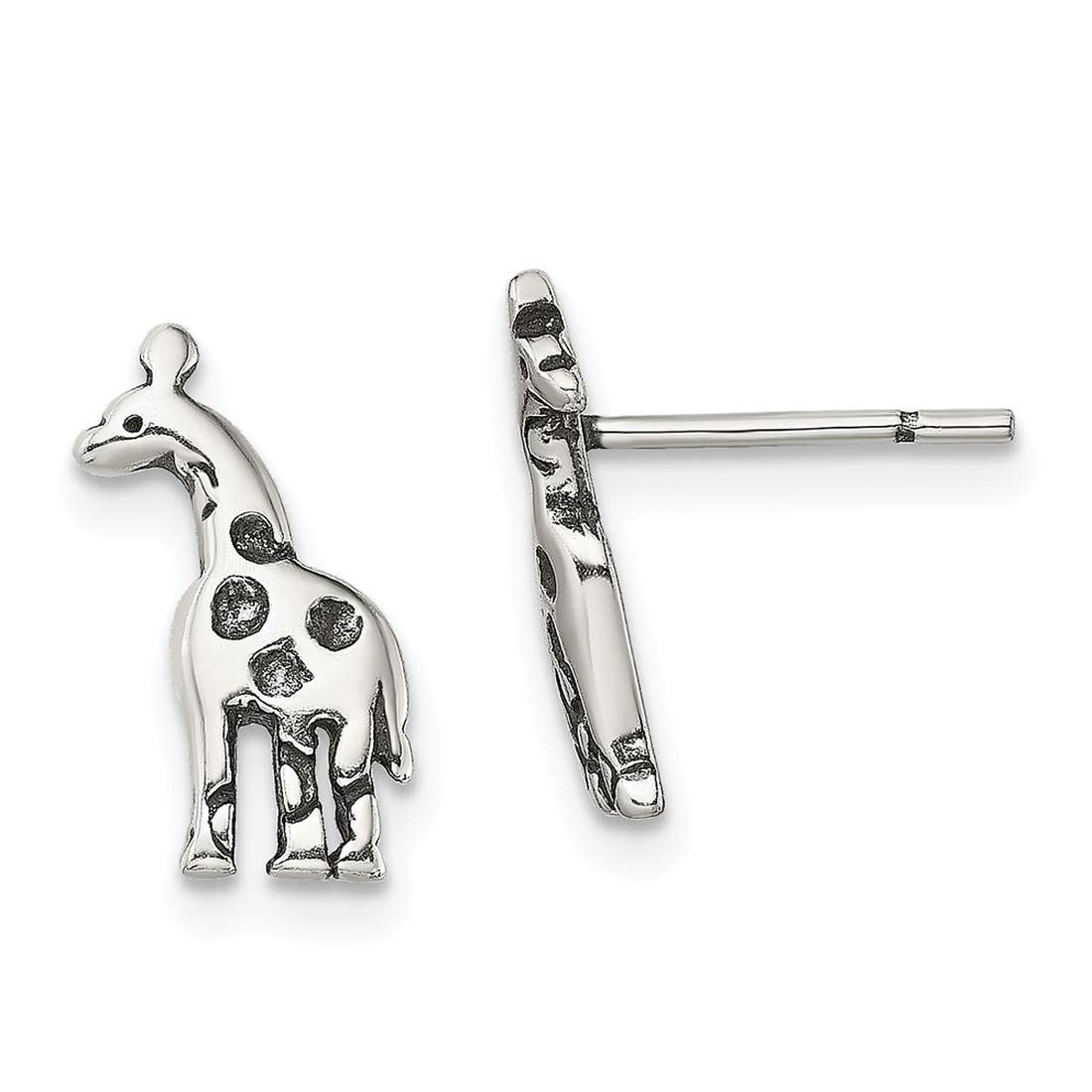 925 Sterling Silver Antiqued Giraffe Post Earrings for Women - Dainty Animal Jewelry Gift for Her - Perfect for Everyday Wear, Parties & Special Occasions