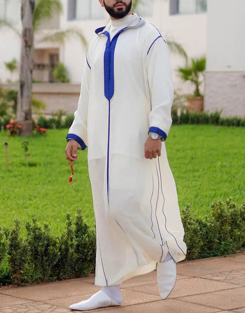 White with Blue