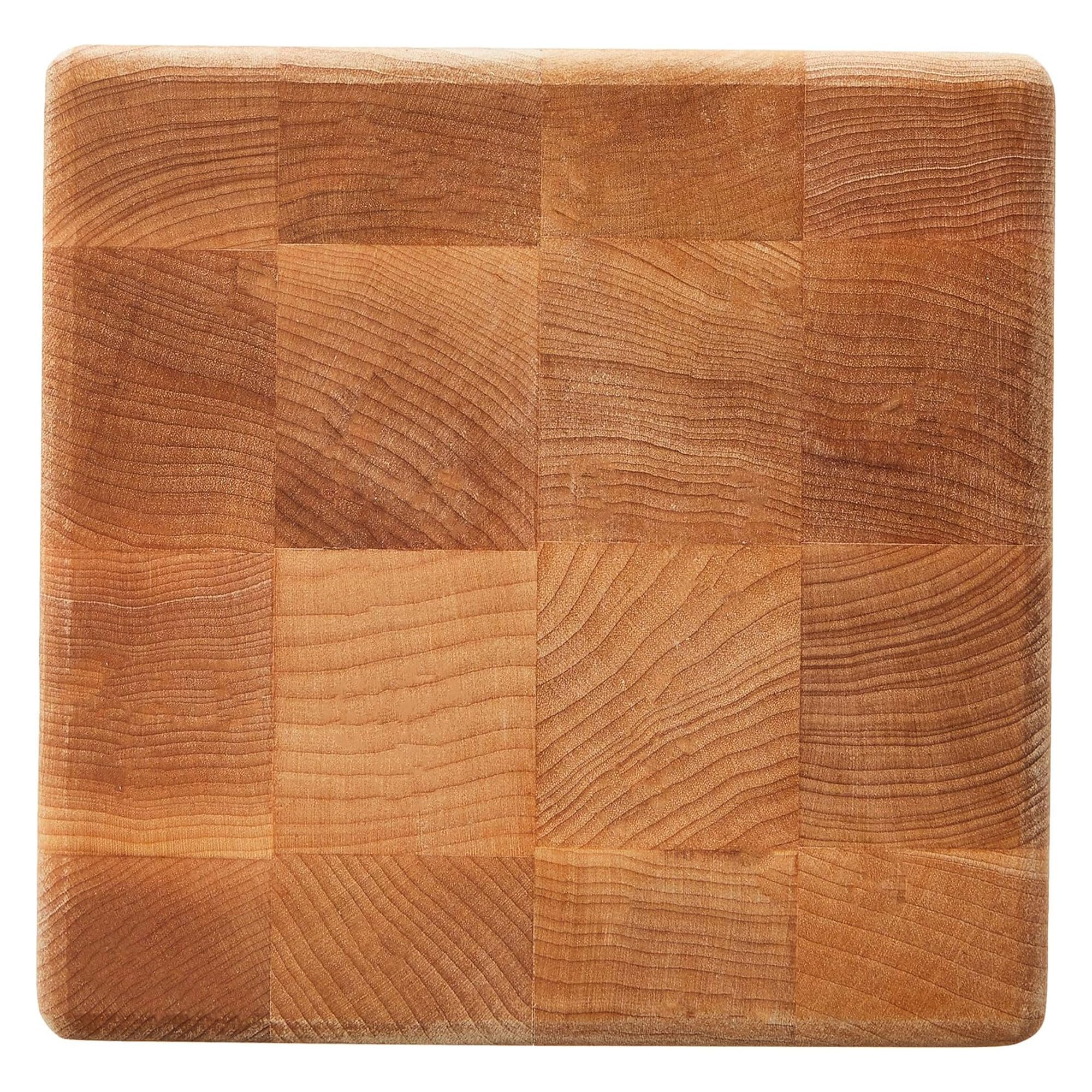 Premium John Boos MC Series 6x6 Inch Maple Wood Cutting Board with Non-Slip Feet - 4-Inch Thick Square Chopping Block for Kitchen, Butcher, Meat Cutting & Charcuterie Display