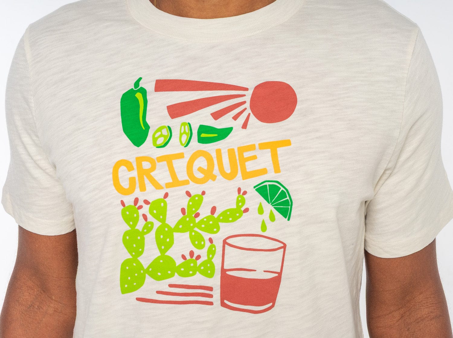 Spicy Marg Slub Graphic T-Shirt in Egret - Stylish Casual Tee for Everyday Wear, Outings & Street Fashion