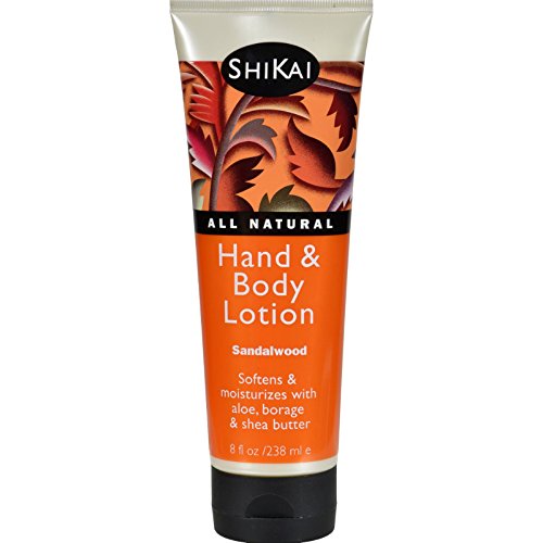 Shikai Sandalwood Hand & Body Lotion - 8 Oz Moisturizing Cream for Dry Skin - Natural Hydration for Hands, Body & Cuticles - Perfect for Home, Office & Travel Use