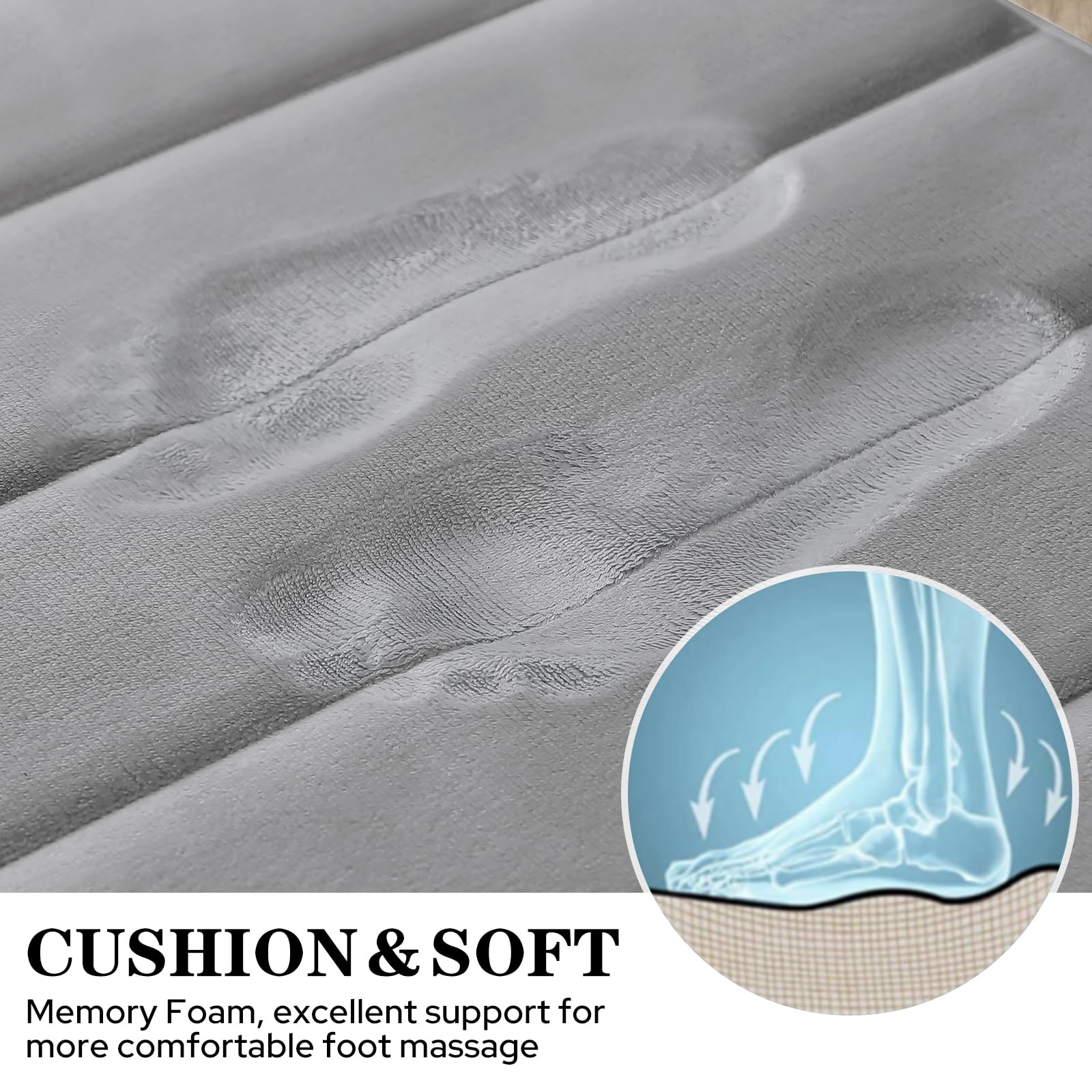 BYSURE Grey Memory Foam Bathroom Rug Set - 3 Piece Non-Slip, Super Soft & Absorbent Bath Mats - Machine Washable Toilet Mats for Bathroom Floor - Perfect for Bathrooms, Showers & Vanity Areas