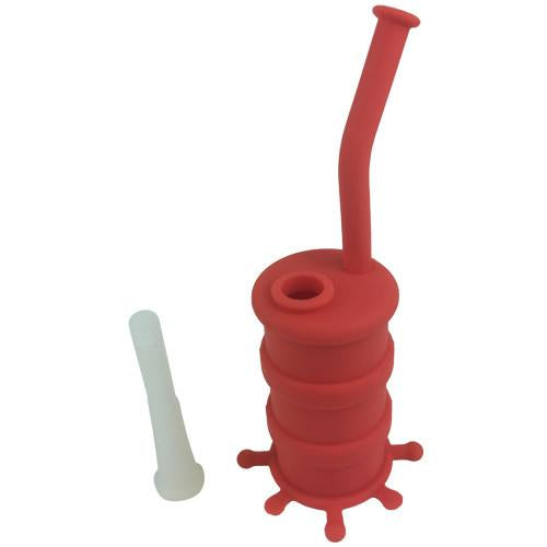 Premium Oil Drum Silicone Dab Rig - Shatter Proof Portable Water Pipe for Concentrates - Perfect for Travel, Home Use & Outdoor Adventures