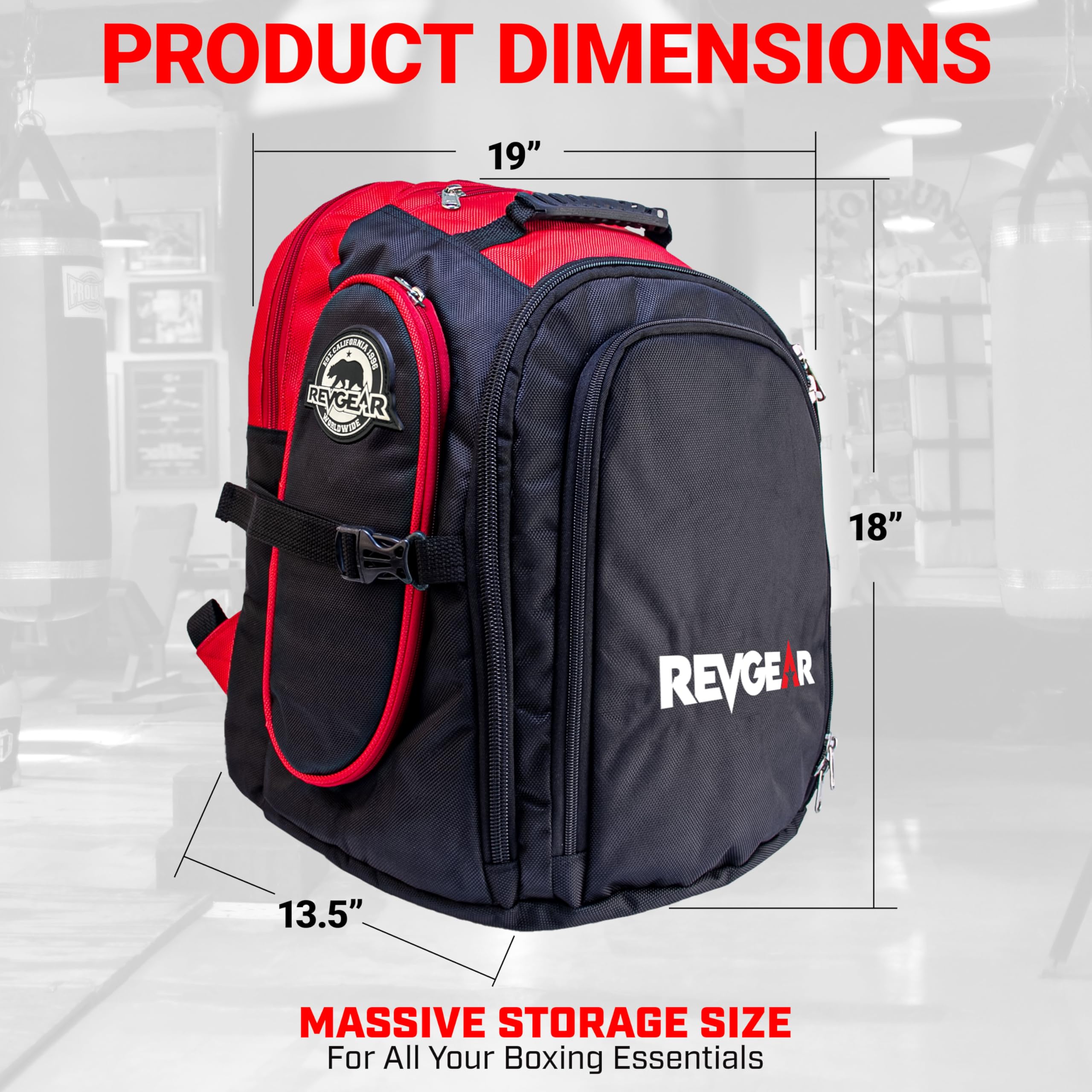Revgear Gym Backpack for MMA, Boxing, Muay Thai & BJJ - Multi-Compartment Training Bag with Travel Locker | Perfect for Gym, Martial Arts & Sports Travel