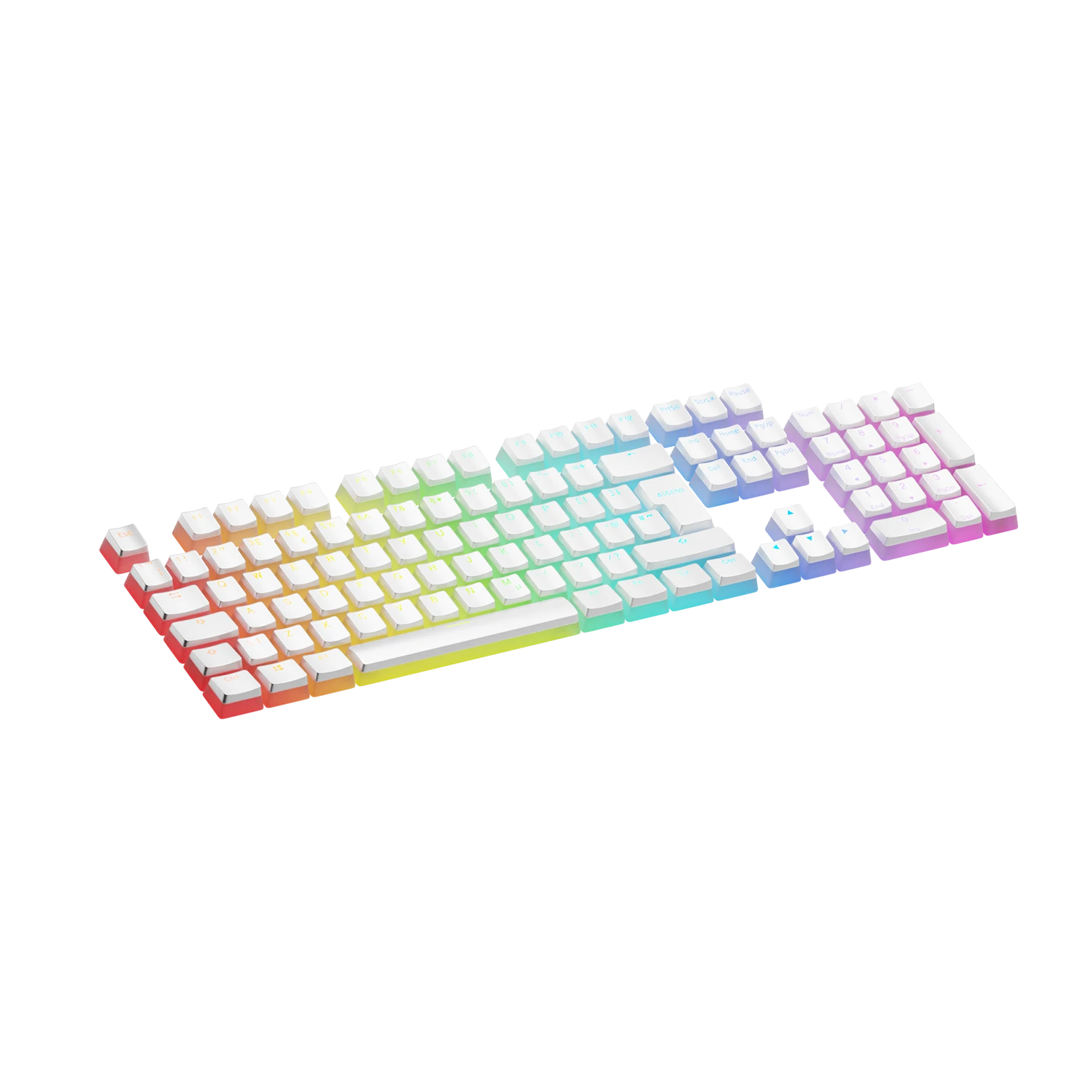 Aura V3 White Keycaps for Mechanical Keyboards - UK Layout | Premium PBT Keycap Set for Gaming & Typing | Compatible with Cherry MX Switches & RGB Backlit Keyboards