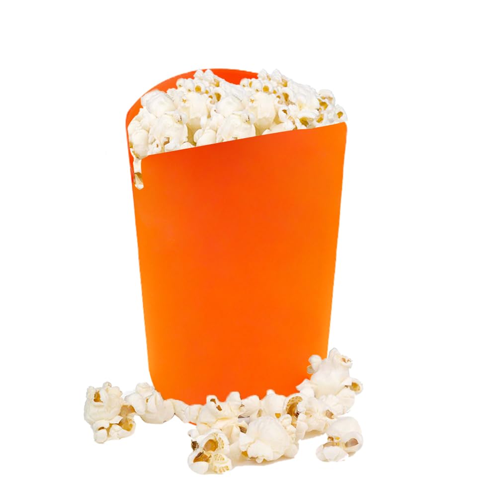 Original Microwave Popcorn Popper - Reusable Silicone Popcorn Maker with Collapsible Bowl | BPA-Free, Oil-Free Hot Air Popcorn Container (Orange, 1-Pack) - Perfect for Movie Nights, Parties & Healthy Snacking