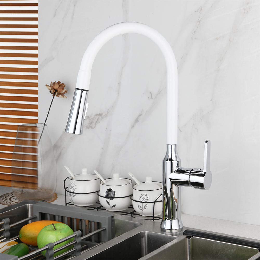 360° Swivel Kitchen Faucet - Chrome Brass Mixer Tap with Stainless Steel Spout for Sink Basin | Perfect for Modern Kitchens, Dishwashing & Food Prep