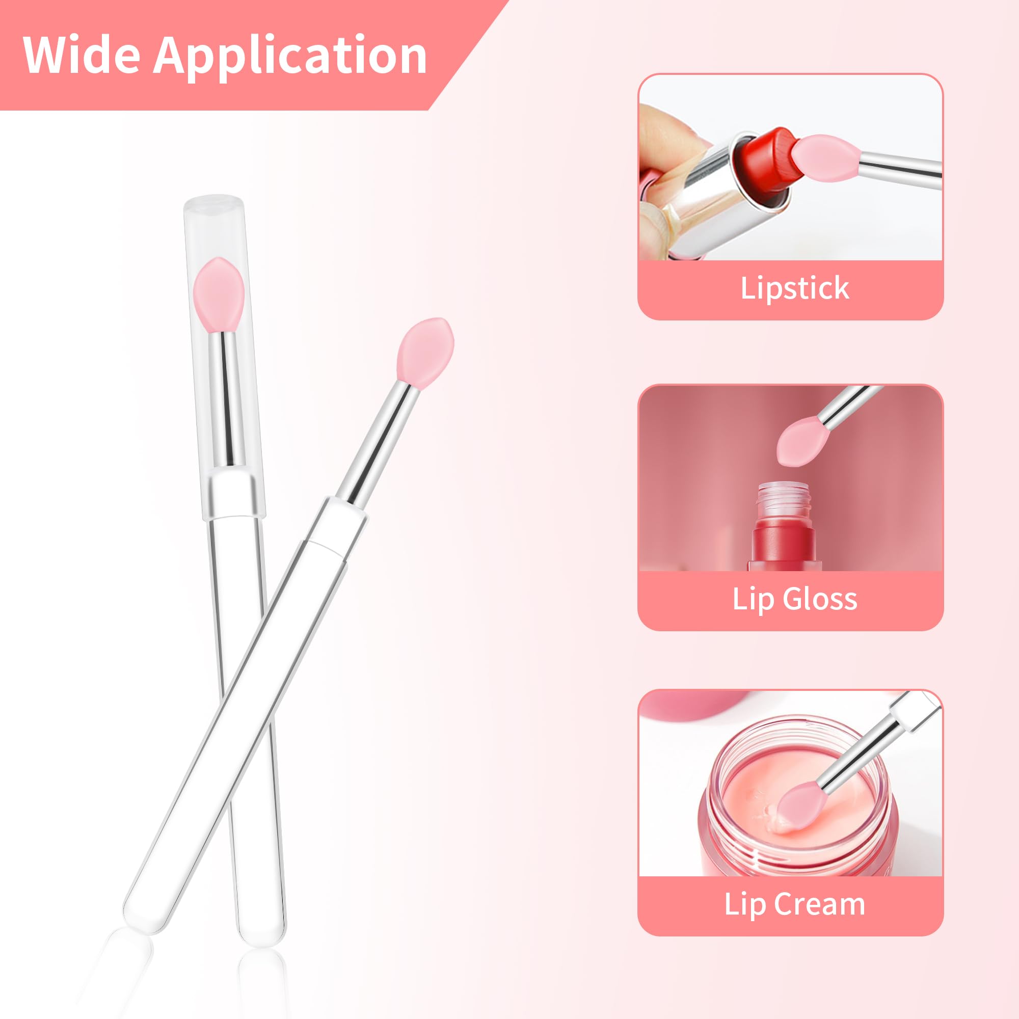 6 PCS Silicone Lip Brush Set - Reusable Lip Mask & Gloss Applicator, Lipstick Brush Makeup Tool Kit for Lip Balm, Lip Gloss, Lipstick | Perfect for Home Makeup, Travel & Professional Beauty Use