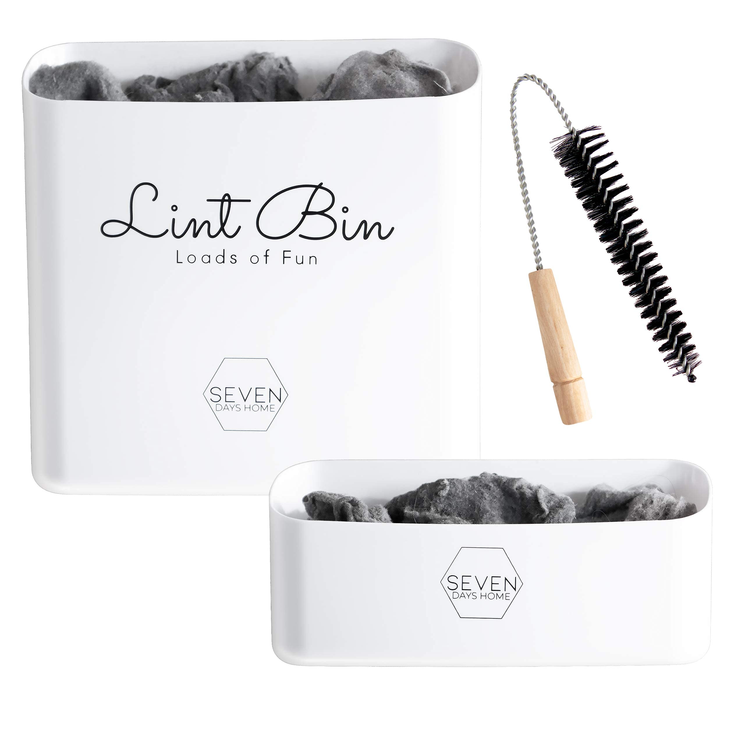 Magnetic Lint Bin & Laundry Room Organizer - Dryer Sheet Holder, Lint Container & Vent Cleaner Kit for Laundry Room Storage - Farmhouse Style Laundry Basket for Home Organization (Perfect for Laundry Room, Closet & Utility Room Storage)