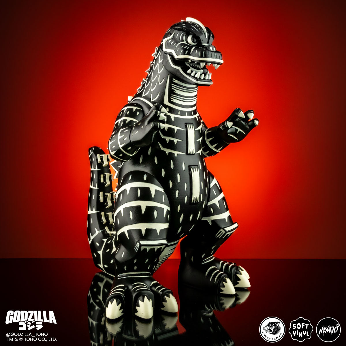 Godzilla Vinyl Designer Figure by Attack Peter - Linocut Variant Collectible Toy for Home Decor, Gift & Pop Culture Display