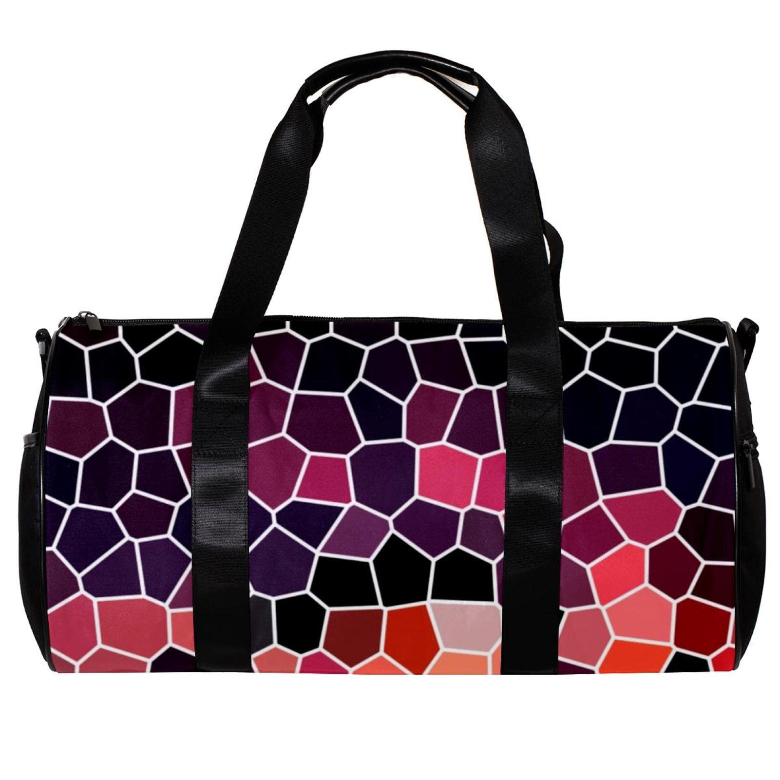 Stylish Gym Duffle Bag for Men & Women - Waterproof Overnight Weekender Travel Bag with Mosaic Pixel Design - Perfect for Workouts, Travel, and Weekend Getaways