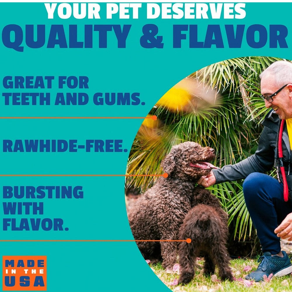 Premium Beef Bone & Broth Dog Chew Treats - Natural Flavor Fusion for Dental Health - Perfect for Training, Teething & Long-Lasting Chewing Fun