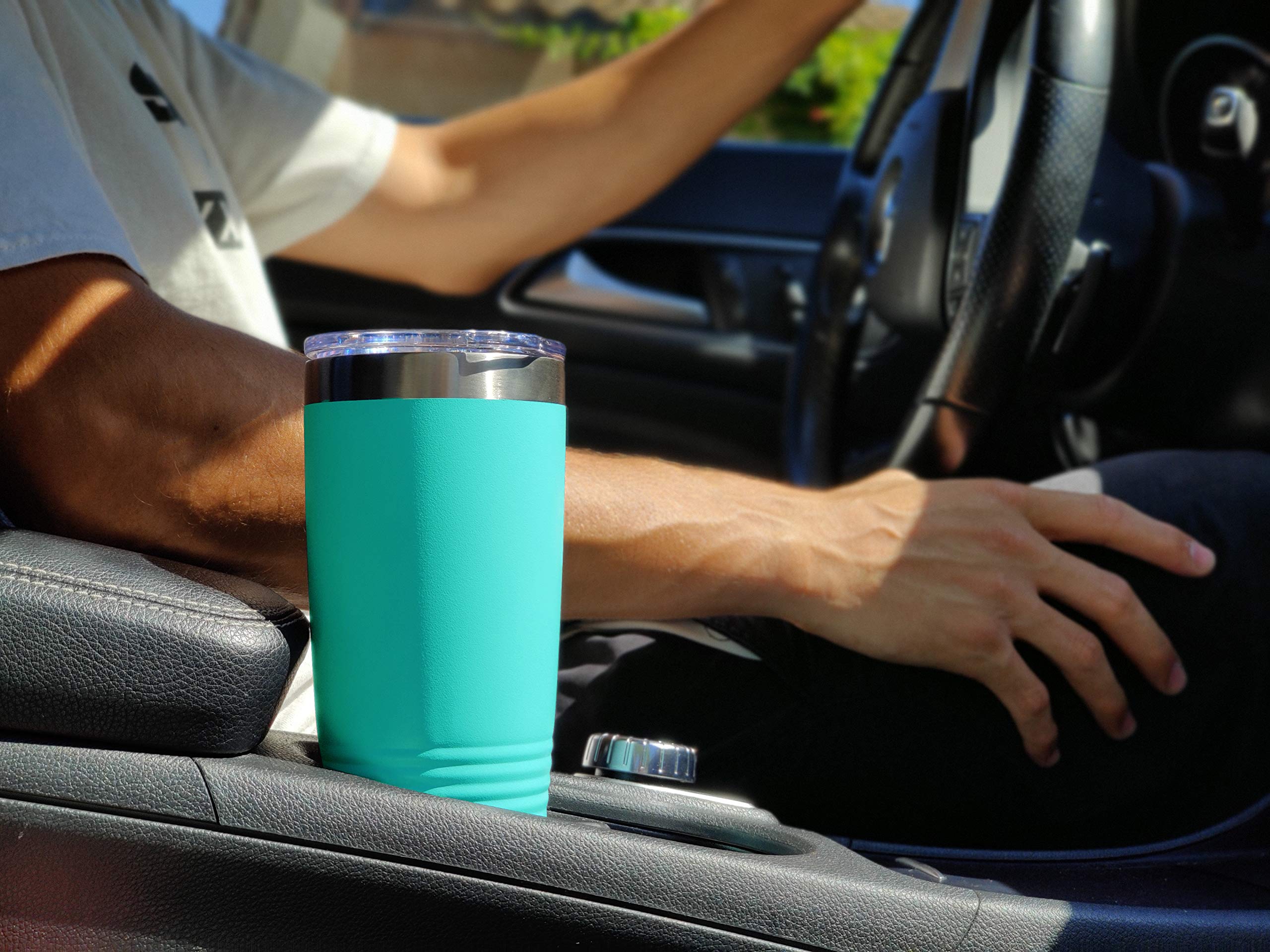 LaserGram 20oz Vacuum Insulated Stainless Steel Tumbler with Caduceus Medical Symbol - Personalized Engraved Travel Mug for Coffee, Tea & Cold Drinks - Perfect Gift for Nurses, Doctors & Healthcare Workers (Teal)