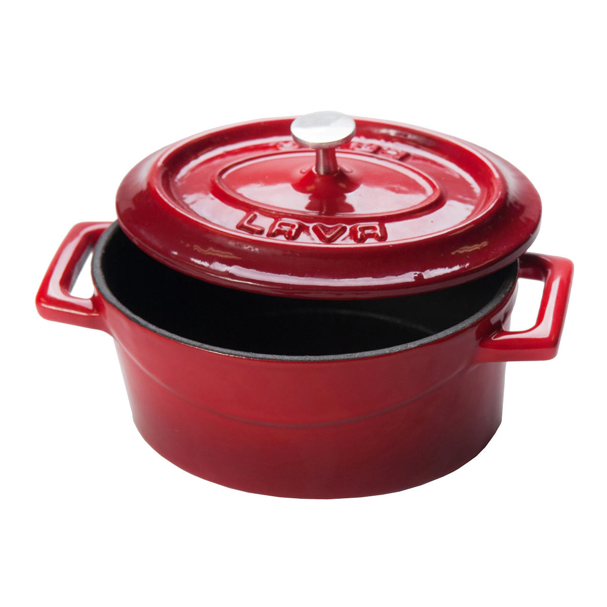 Arcata 080820 Mini Oval Cast Iron Casserole Dish with Lid - 14.25 oz Red Enameled Dutch Oven for Baking, Roasting & Serving | Perfect for Individual Portions, Side Dishes & Tabletop Presentation