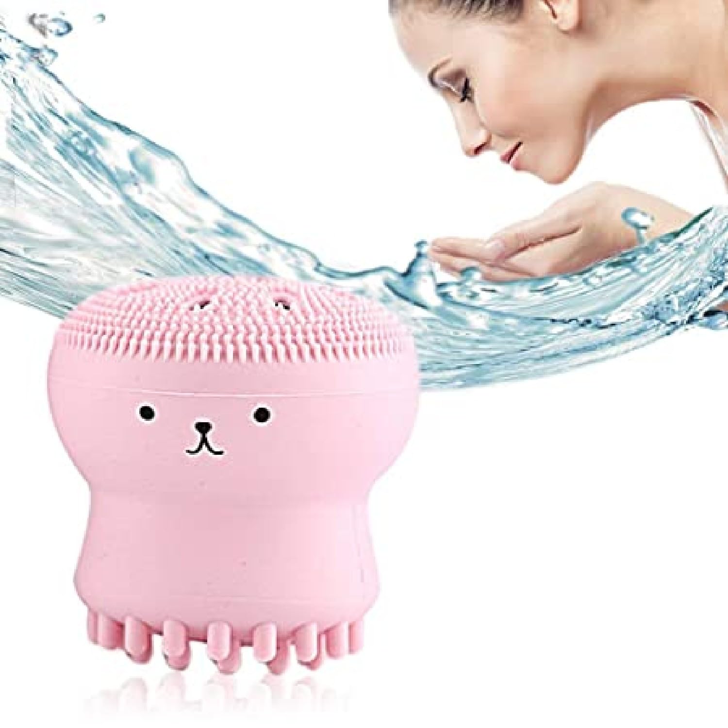 KRIVETY Octopus Design Silicone Facial Cleansing Brush - Exfoliating Face Massager & Deep Pore Cleanser - Soft Skin Scrubber for Blackhead Removal & Makeup Cleansing - Perfect for Daily Skincare Routine & Spa Treatment