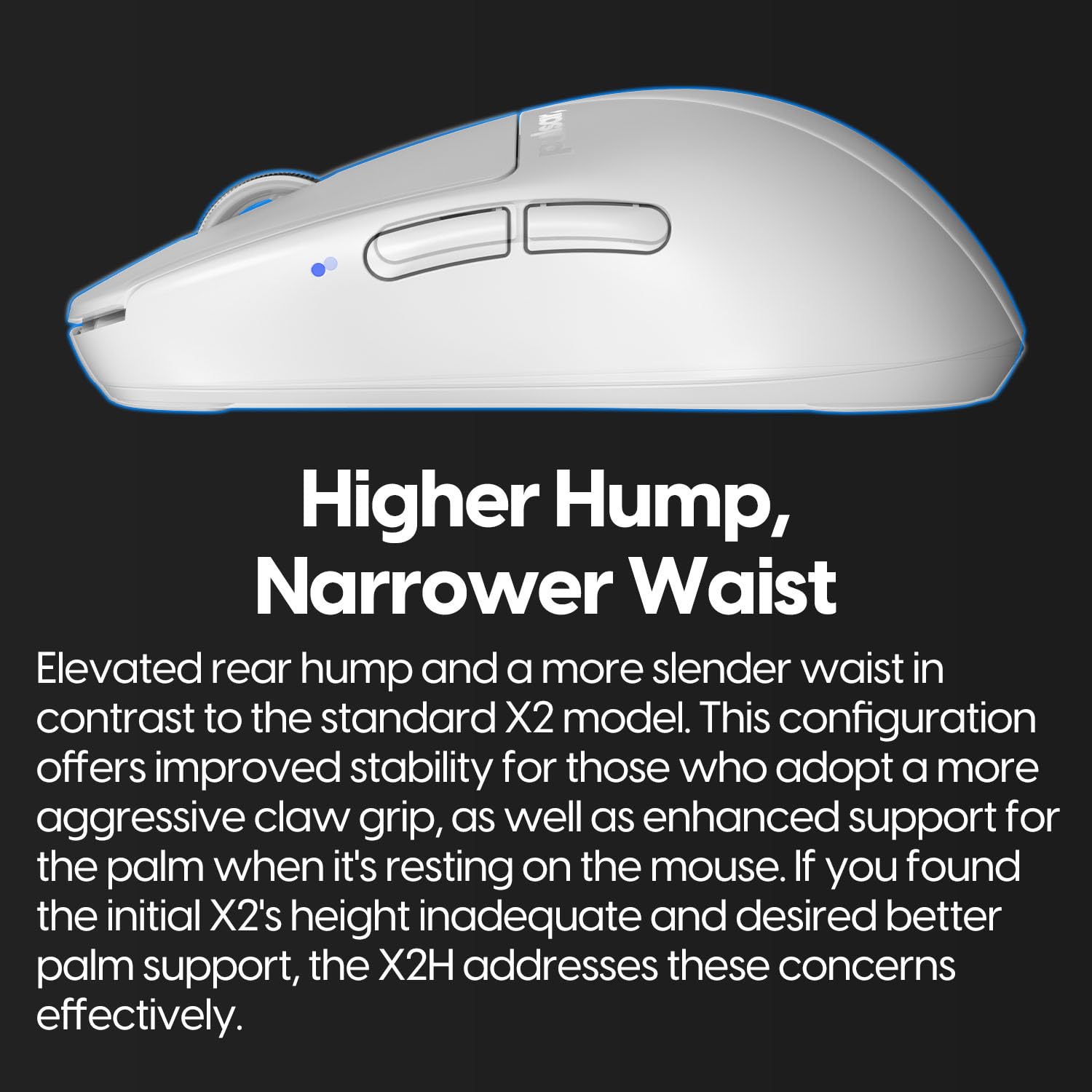 Pulsar X2H Mini Wireless Gaming Mouse - Ultra Lightweight 52g Symmetrical Design, Optical Switches, 26000 DPI PAW3395 Sensor, 2.4Ghz 1ms Response - Perfect for FPS, MOBA & Esports Gaming (White)