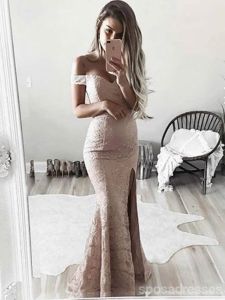 Elegant Off Shoulder Side Slit Lace Mermaid Prom Dress - Long Evening Gown for Formal Parties & Special Occasions | Perfect for Prom, Homecoming, Weddings & Black Tie Events