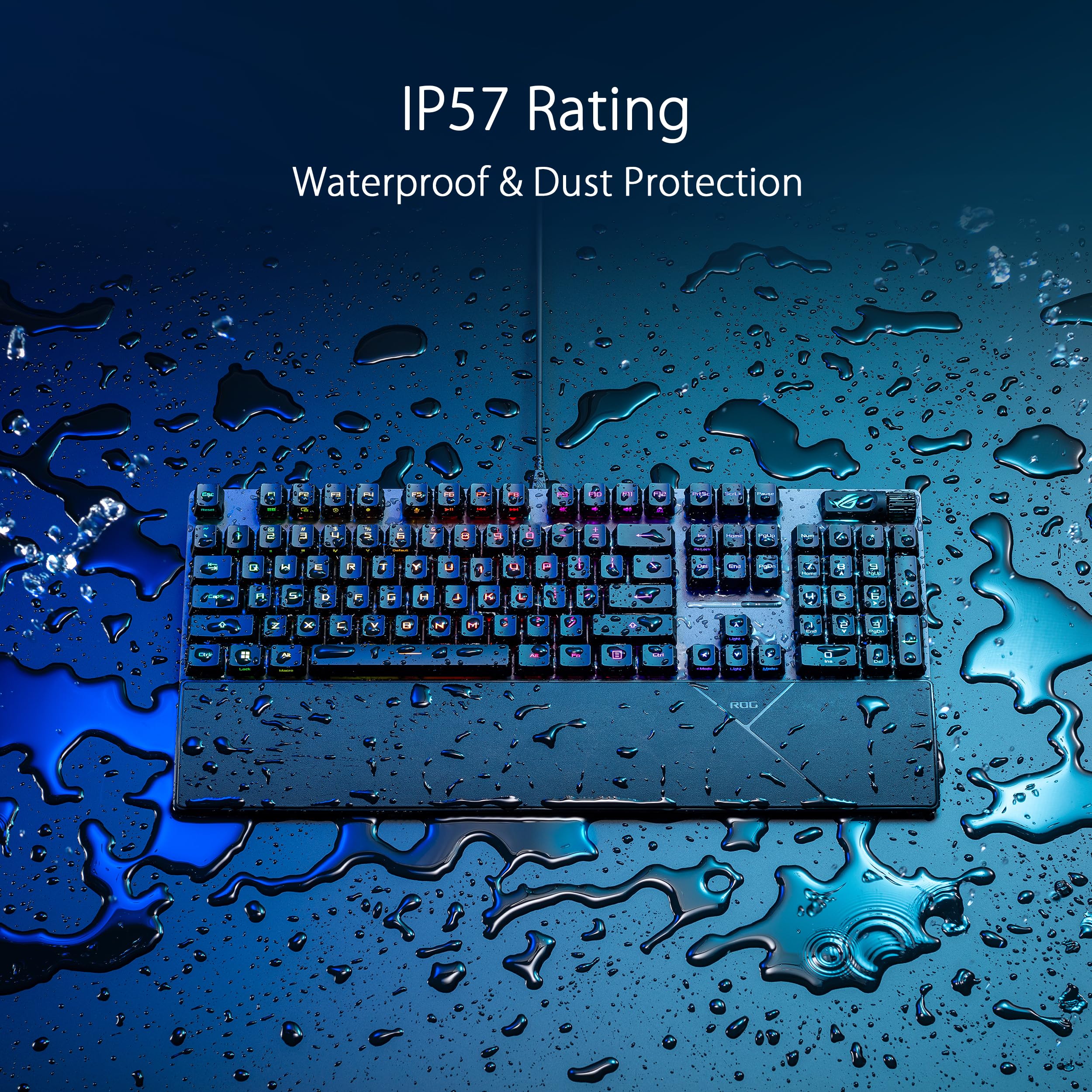 ASUS ROG Strix Scope II RX Mechanical Gaming Keyboard - IP57 Waterproof, Pre-Lubed ROG RX Red Optical Switches, PBT Keycaps, RGB Backlit, UK Layout | Perfect for PC, Xbox Gaming & Esports Tournaments