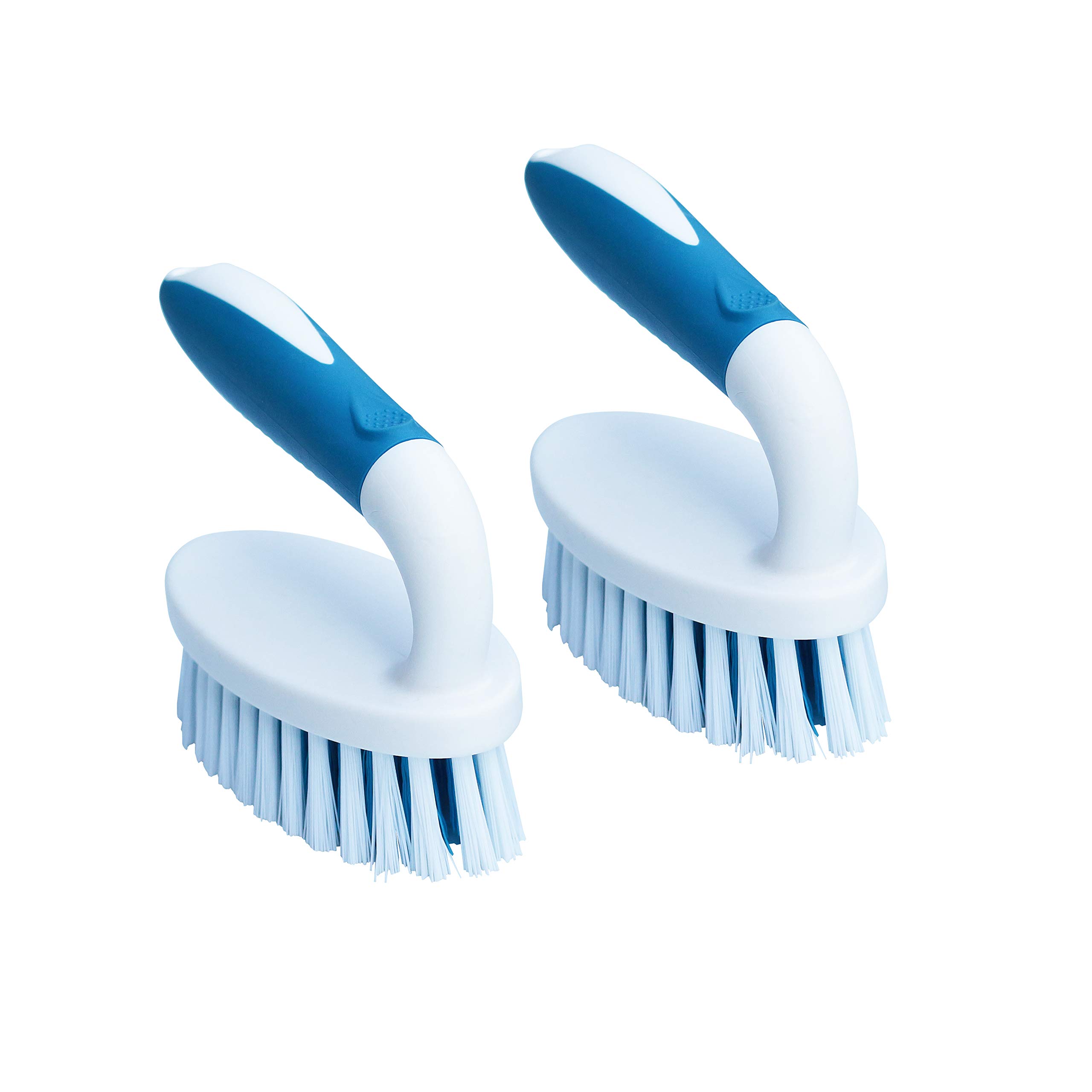 PHYEX Heavy Duty Scrub Brush 2-Pack - Stiff Bristle Cleaning Brushes for Carpet, Tile, Shower, Bathtub & Kitchen - Bathroom Scrubber & Pool Tile Cleaner - Perfect for Deep Cleaning Grout, Stains & Tough Messes