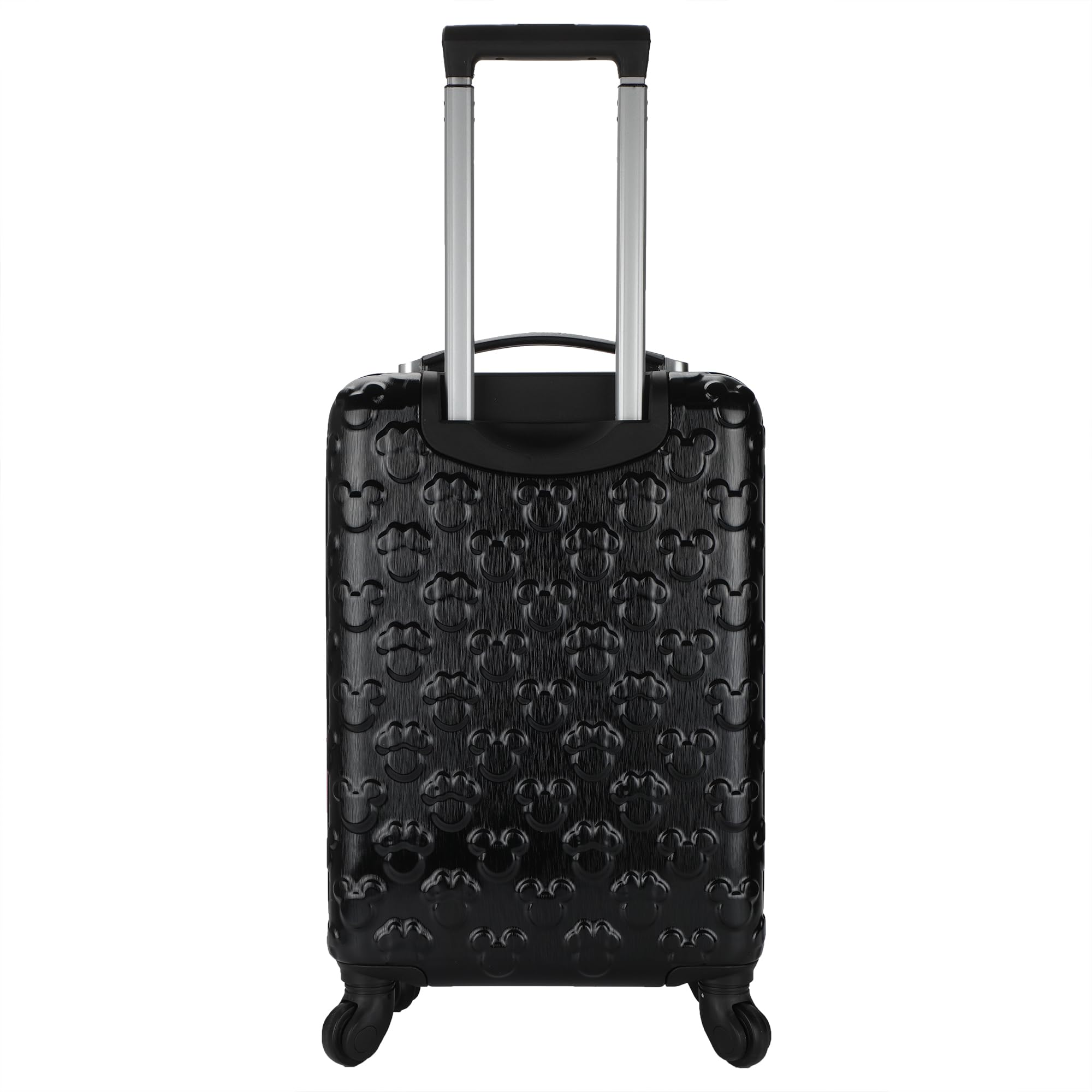 Bioworld Disney Mickey Mouse & Minnie 21-Inch Hardside Spinner Luggage with Molded Character Heads - Perfect for Family Vacations & Disney Theme Park Trips