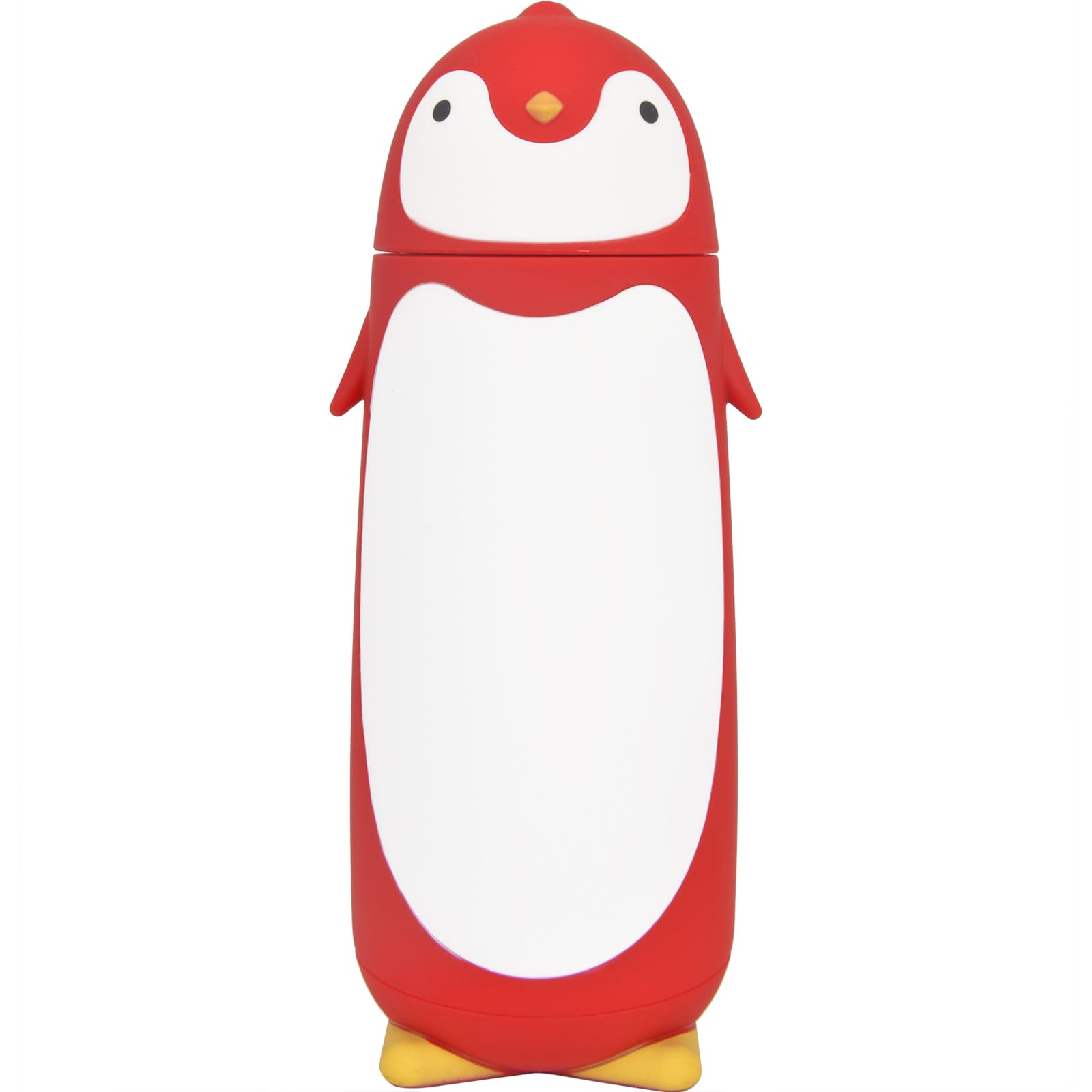 **Penguin Glass Water Tumbler - Insulated Double Wall Stainless Steel Travel Mug for Kids & Students, 9.6oz, Red - Perfect for School, Office, Gym & Outdoor Activities**