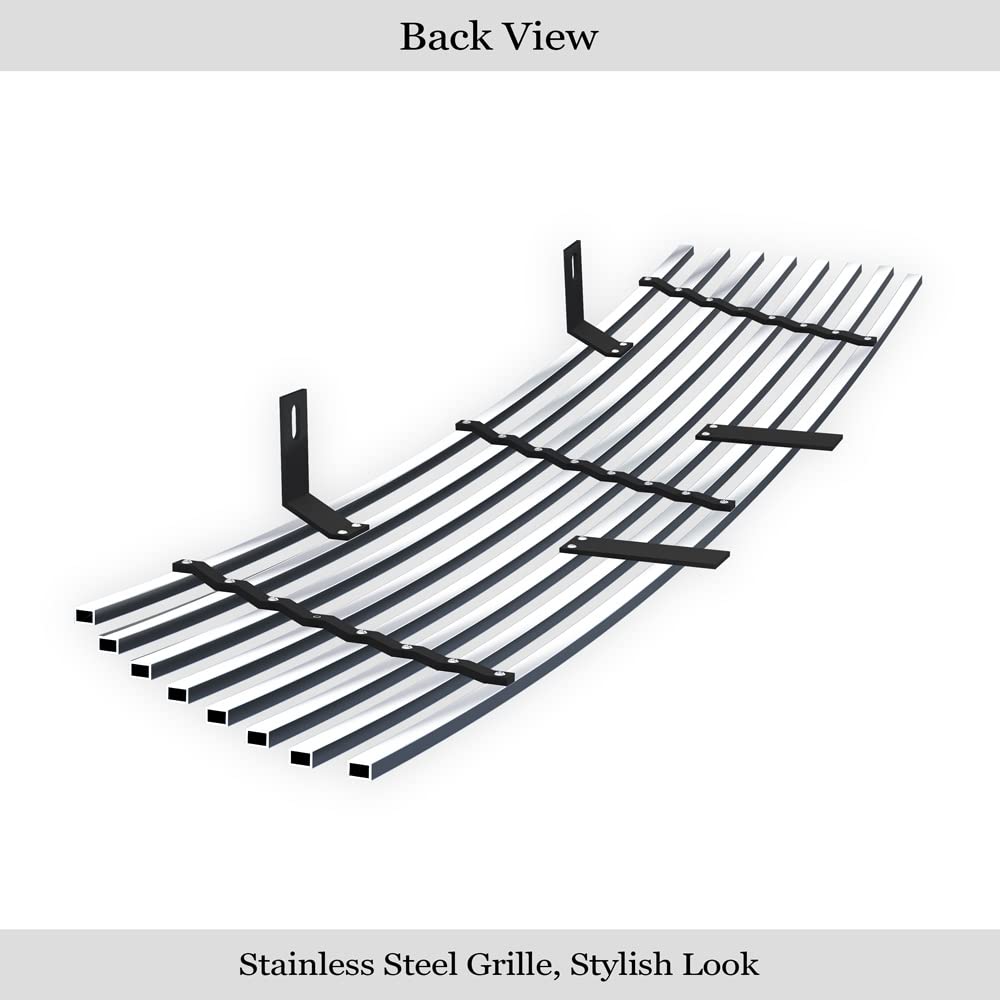 APS Stainless Steel Front Bumper Grille Insert for 2006-2007 Saturn Vue - SS Silver Billet Design (S87613A) | Perfect for Car Customization & Off-Road Protection