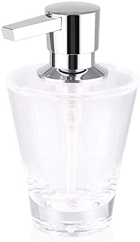 Premium Acrylic Liquid Soap Dispenser - Transparent Hand Sanitizer Bottle with Chrome Pump for Kitchen, Bathroom & Office | Manual Soap Dispenser for Sinks, Countertops & Vanities