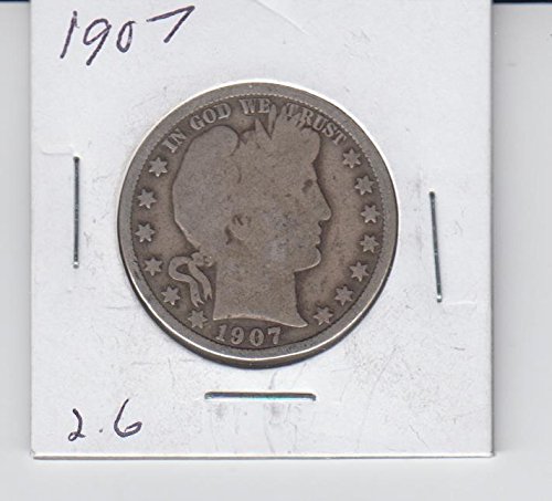 1907 Barber Half Dollar Silver Coin - Low Mintage, Circulated Condition - Rare US Half Dollar Coin for Collectors & Investors | Perfect for Coin Collections, Historical Gifts & Silver Investments