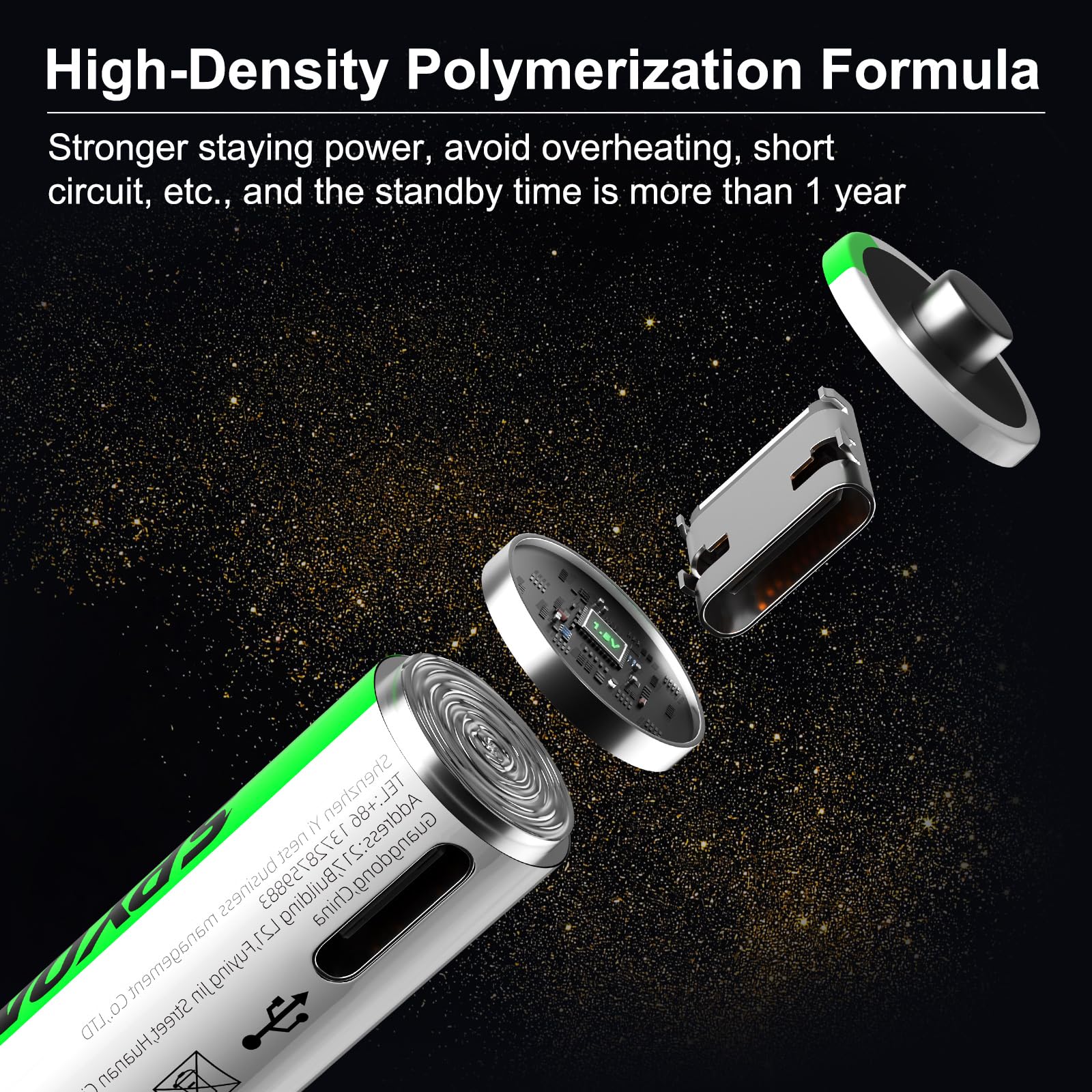 10-Pack AAA Rechargeable Batteries 1.5V Lithium Ion - 1200mWh High Capacity, 1500+ Charge Cycles, Fast USB-C Charging in 40 Minutes with 4-in-1 Cable - Perfect for Wireless Keyboards, Gaming Controllers, Smart Home Devices & Toys
