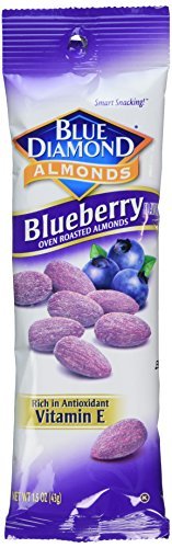 Blue Diamond Almonds Oven Roasted Blueberry Flavored Snack, 1.5oz (Pack of 12) - Healthy Protein Snacks for Work, Travel & On-the-Go Lifestyle