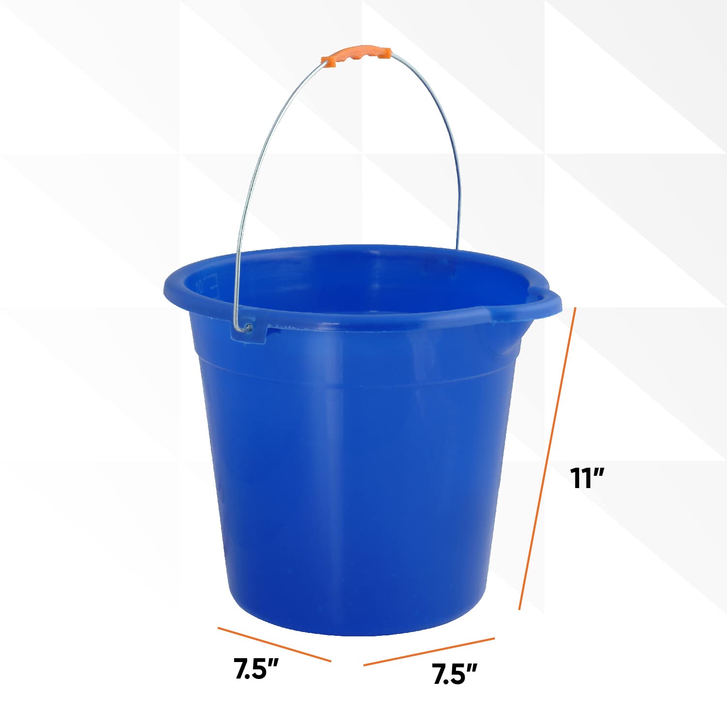 Superio 2 Gallon Plastic Bucket with Grip Handle - Durable Royal Blue Cleaning Pail for Car Washing, Mopping, Fishing & Camping - 10 Liter Multipurpose Utility Buckets (4 Pack) - Perfect for Home Cleaning, Outdoor Activities and DIY Projects