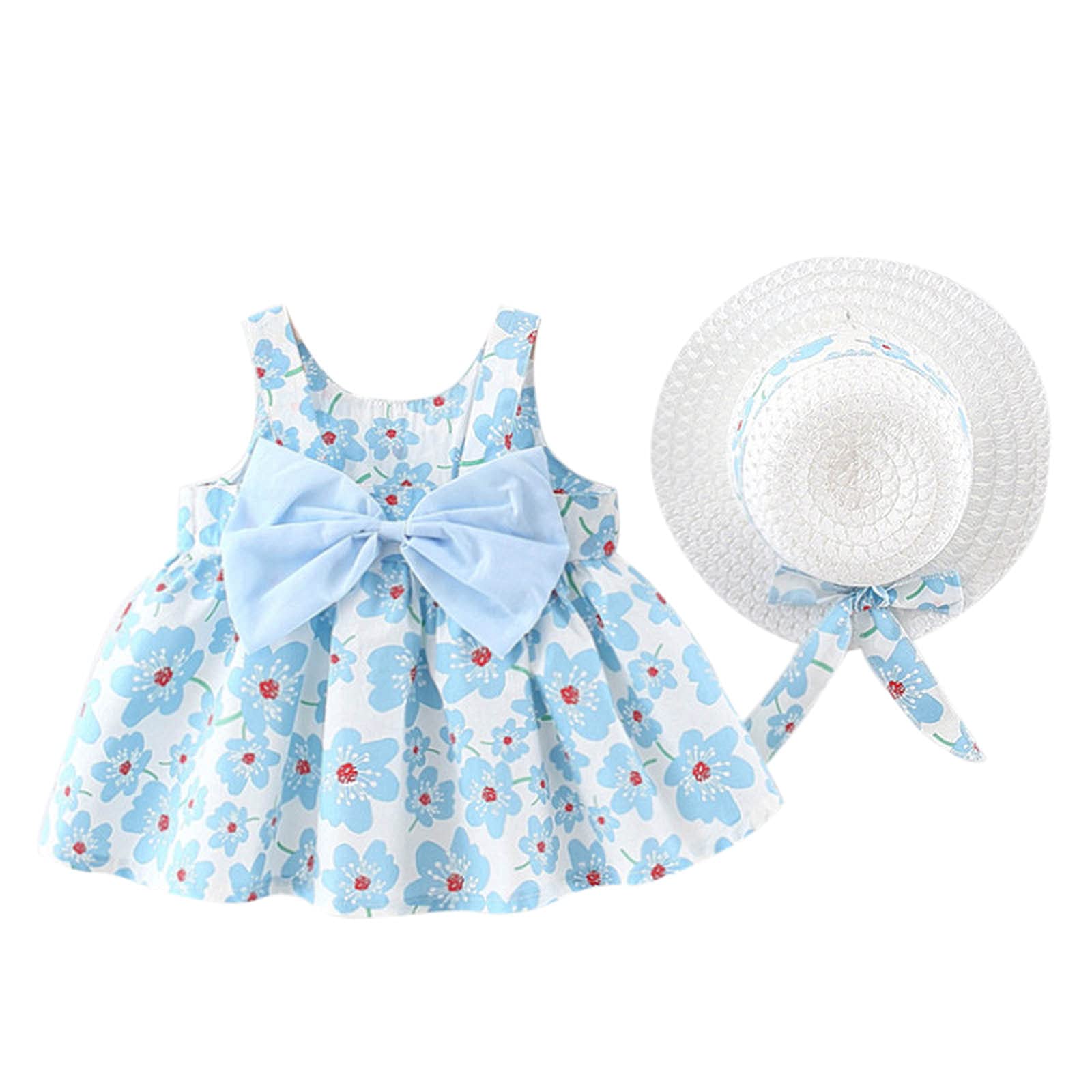 **Princess Dresses for Girls | Floral Baby Girl Outfits with Suspenders & Hat | Perfect for Birthday Parties, Photo Shoots & Special Occasions**
