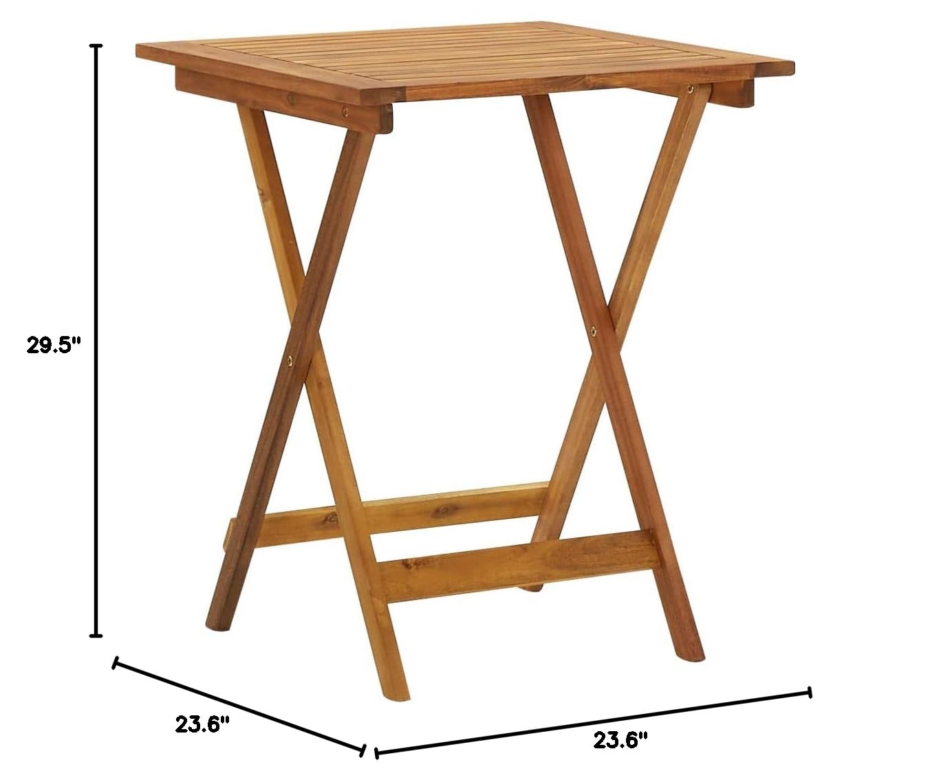 Foldable Acacia Wood Outdoor Table - 23.6