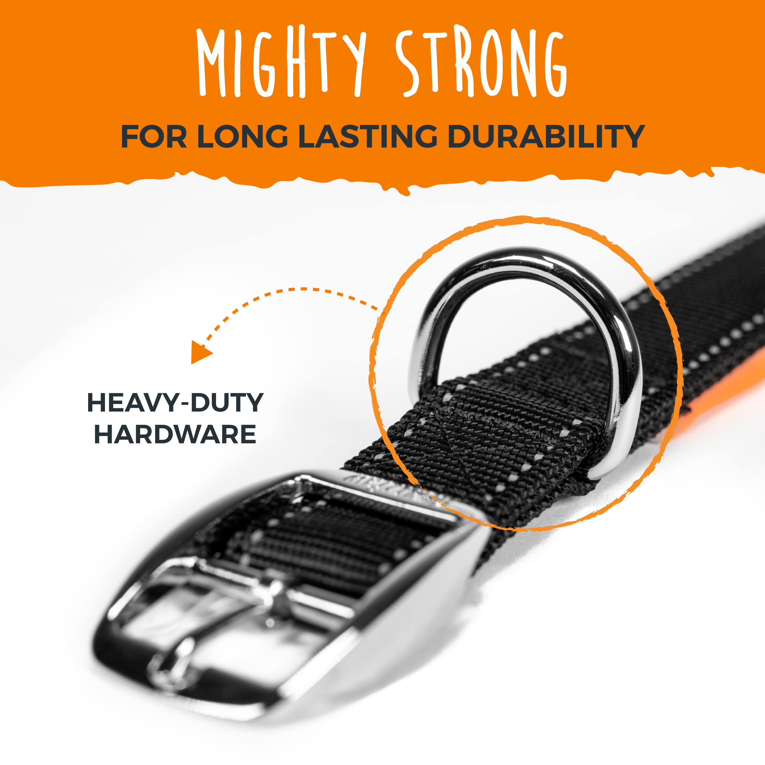 Mighty Paw Ultra Soft Dog Collar with Neoprene Padding - Adjustable All-Metal Buckle for Small & Large Dogs - Durable & Comfortable Pet Collar for Daily Walks, Training & Outdoor Adventures