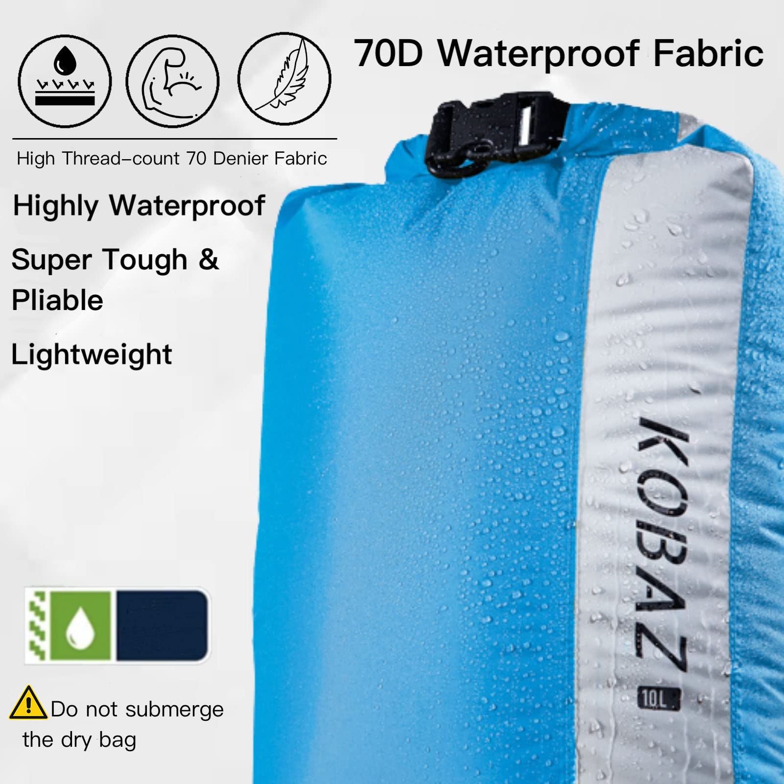 **Waterproof Dry Bags 10L/20L/35L - Lightweight Roll Top Dry Sack with Shoulder Strap for Kayaking, Camping, Hiking & Outdoor Adventures**    *Optimized for Google SEO, translated to English, and includes usage scenarios.*