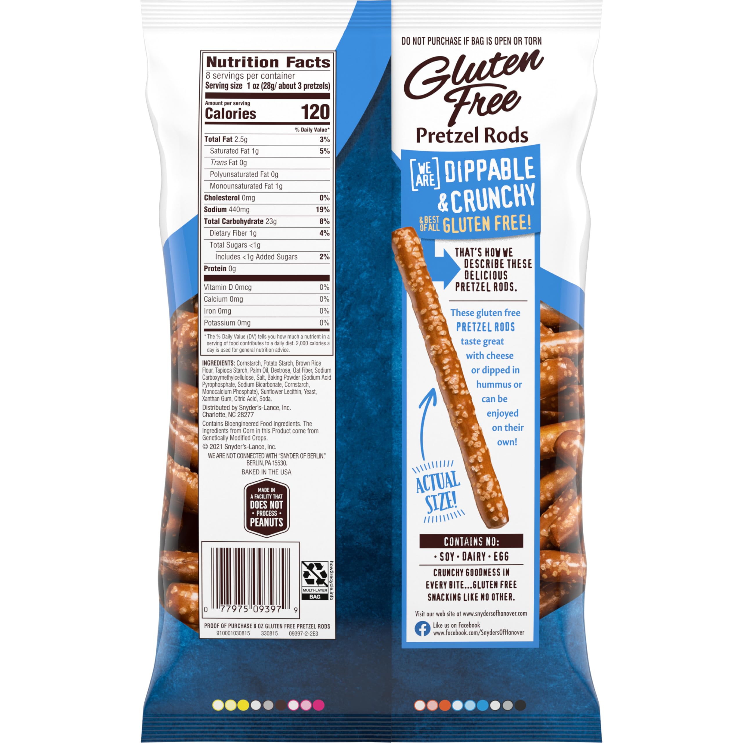 Gluten Free Pretzels by Snyder's of Hanover - 8 Oz Pack | Healthy Snack for Parties, School Lunches & On-the-Go