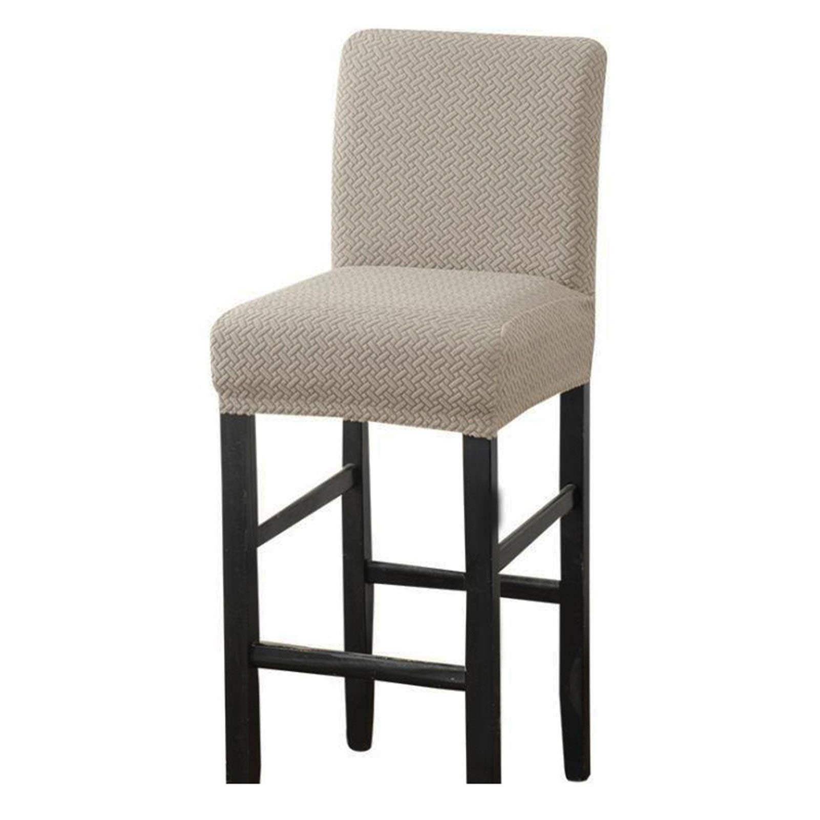 Premium Jacquard Spandex Elastic Seat Cushion - Breathable Stretchable Chair Cover for Bar Stools, Home, Hotel & Banquet Decor - Camel Color - Perfect for Dining Chairs, Office Seating & Restaurant Furniture