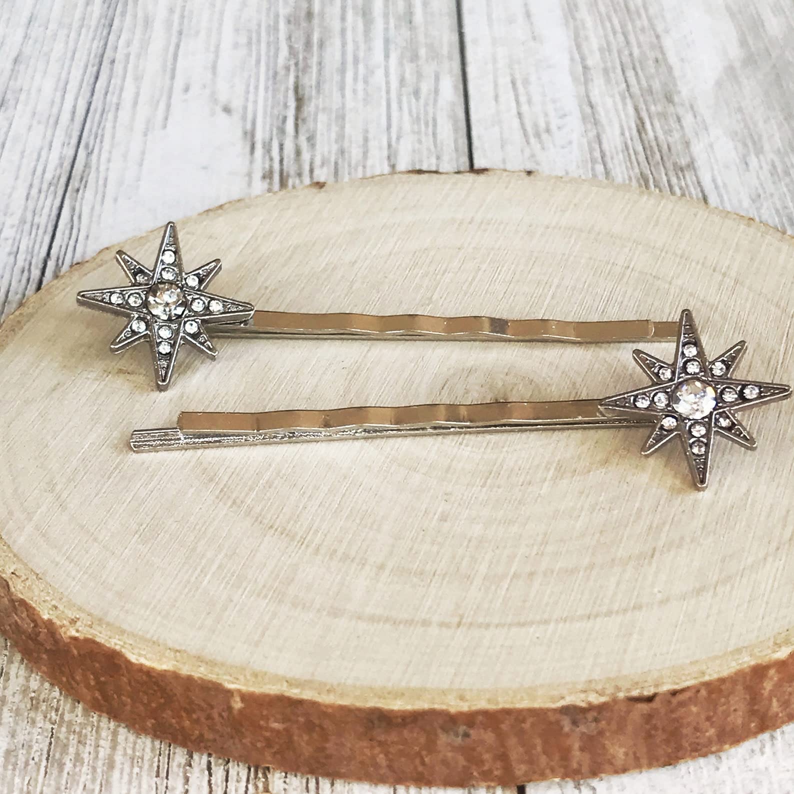 Snowflake Hair Pins for Women - Christmas Winter Hair Clips with North Star Design, Festive Bobby Pins & Barrettes for Holiday Parties & Special Occasions