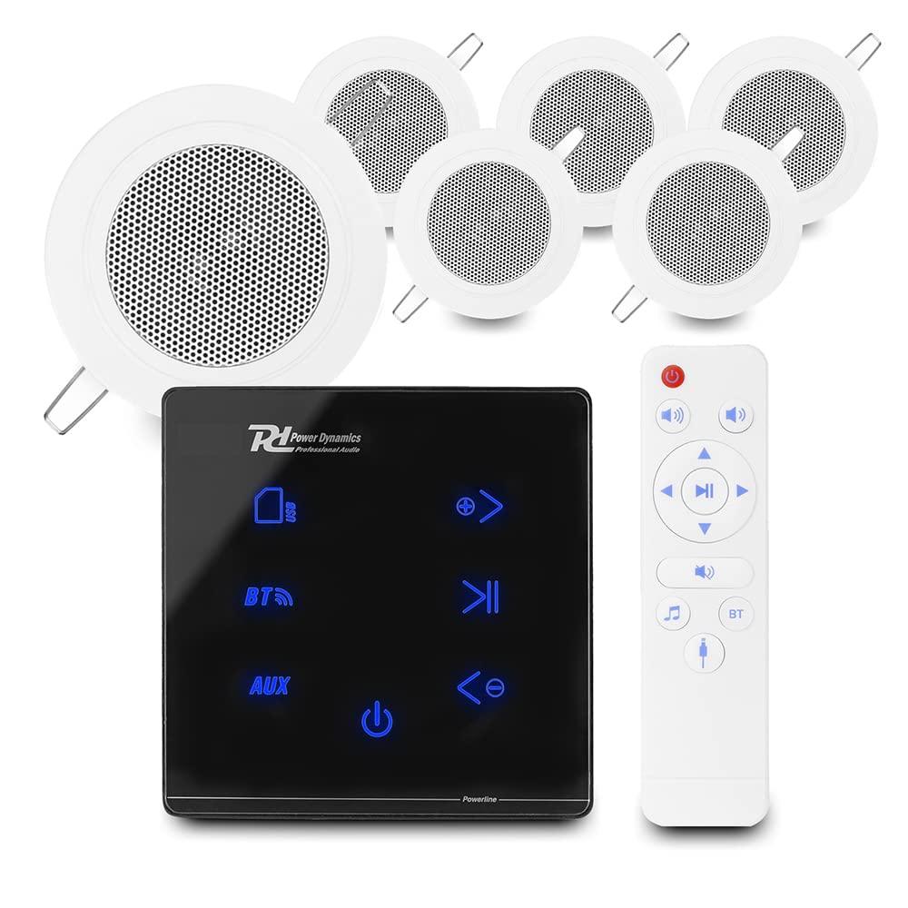 Power Dynamics A100B Bluetooth Ceiling Speaker System - 6x 3