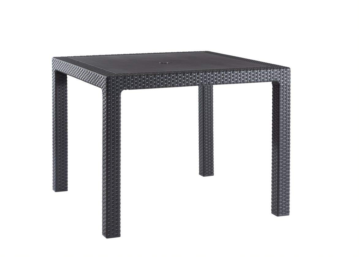 Keter Outdoor Dining Table Quartet 4-Person Set - Graphite Color for Patio, Garden, and Backyard Entertaining
