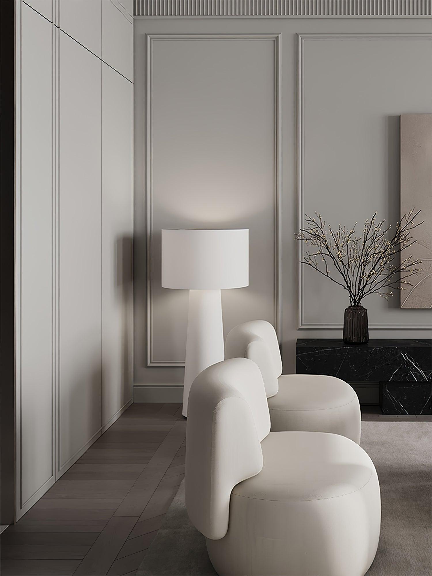 Modern Column Fabric Floor Lamp - Elegant Standing Light for Living Room, Bedroom & Office - Soft Ambient Lighting for Home Decor & Relaxation