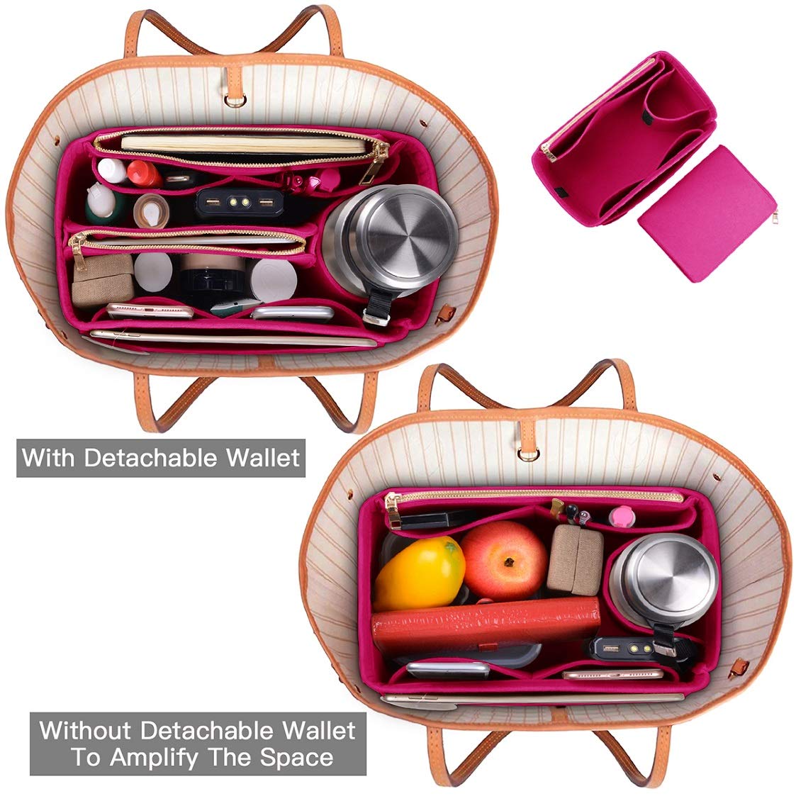 Premium Felt Purse Organizer Insert for LV Speedy, Neverfull, Tote & Handbags - 5 Sizes - Keep Your Designer Bags Neat & Tidy (Perfect for Work, Travel & Daily Use)
