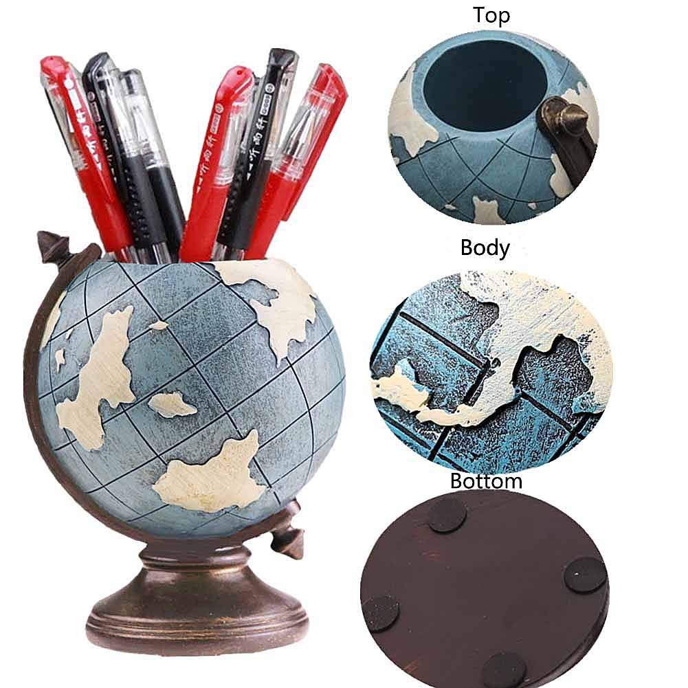 MUAMAX Globe Pen Holder - Stylish Desk Organizer for Pens, Pencils & Office Supplies | Perfect for Home, Office & School Workspaces | Durable Desktop Accessory to Keep Your Workspace Neat