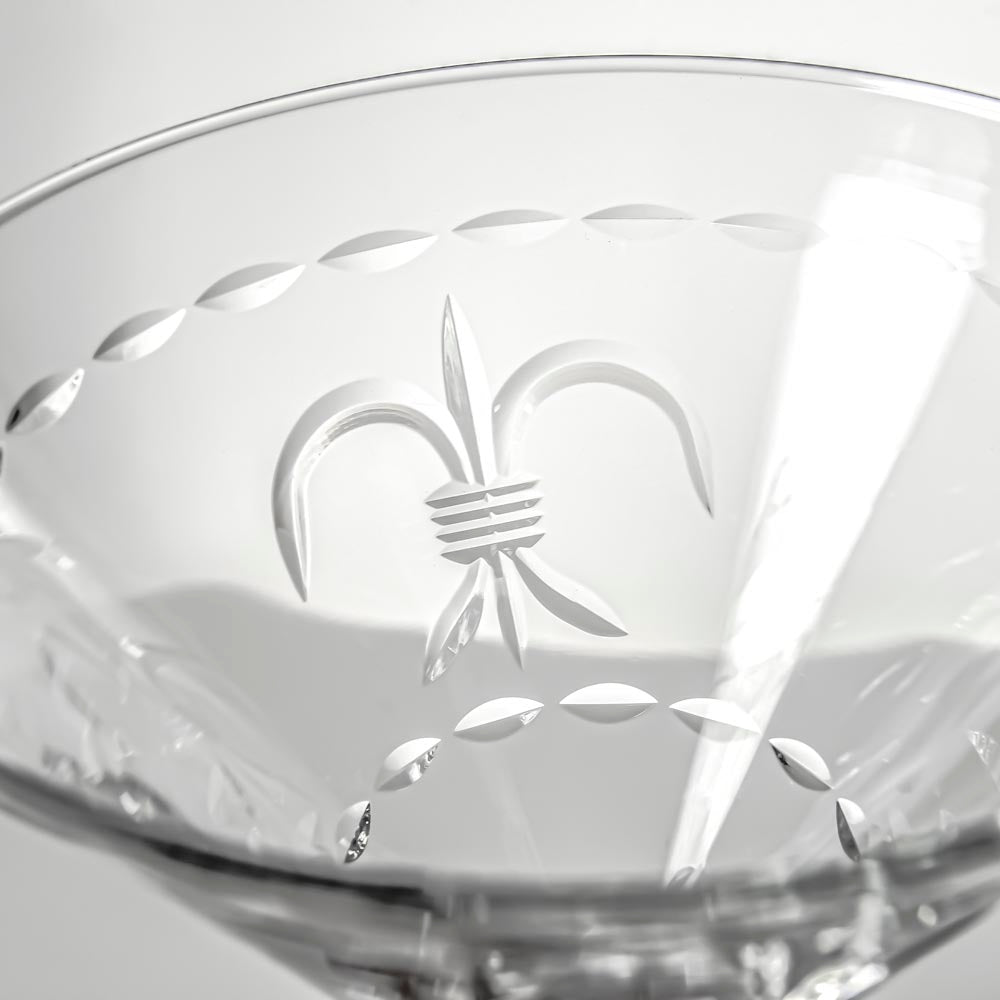 Premium 10oz Fleur De Lis Martini Cocktail Glasses - Set of 2 Elegant Barware for Home Entertaining, Cocktail Parties & French-Inspired Decor